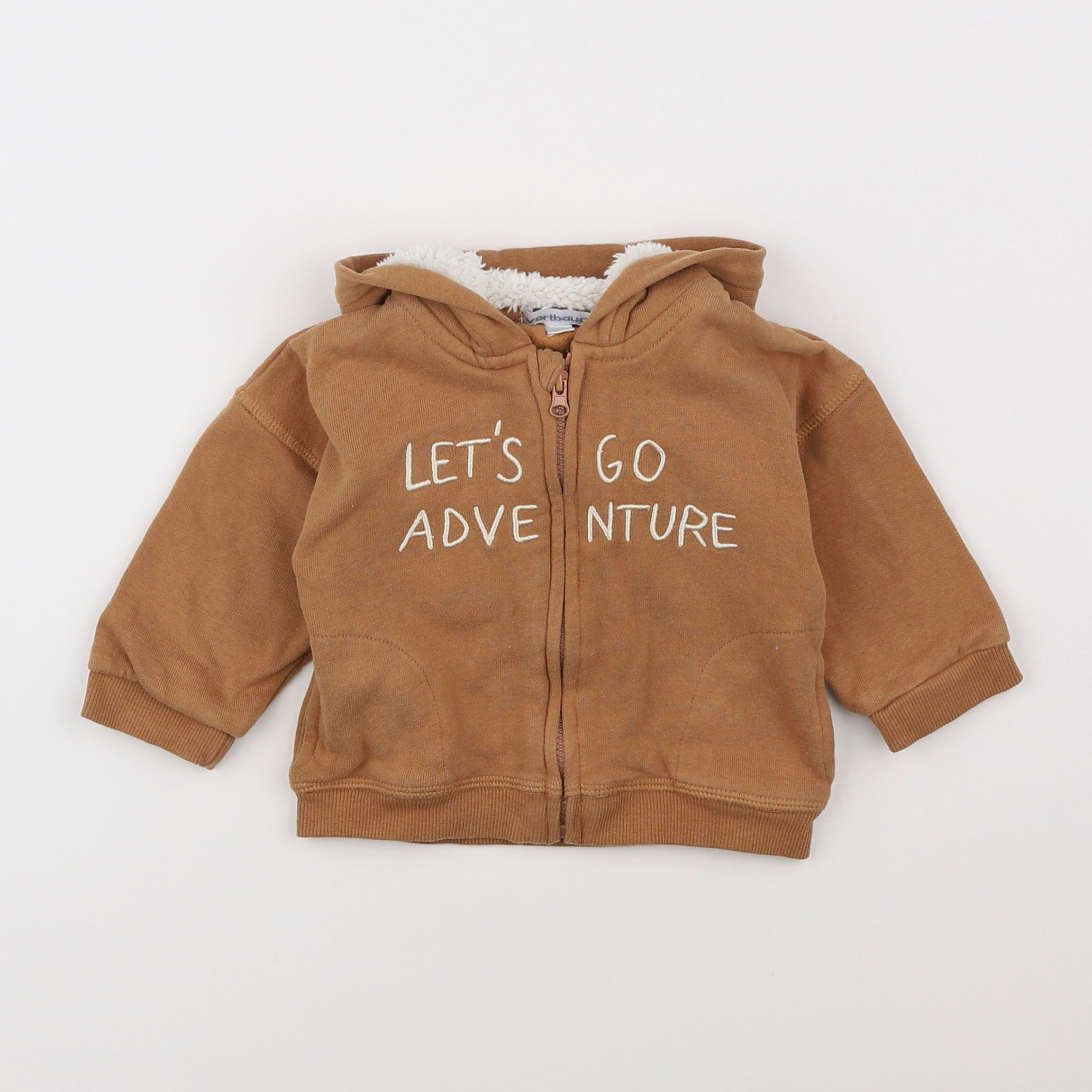 Vertbaudet - sweat marron - 9 mois