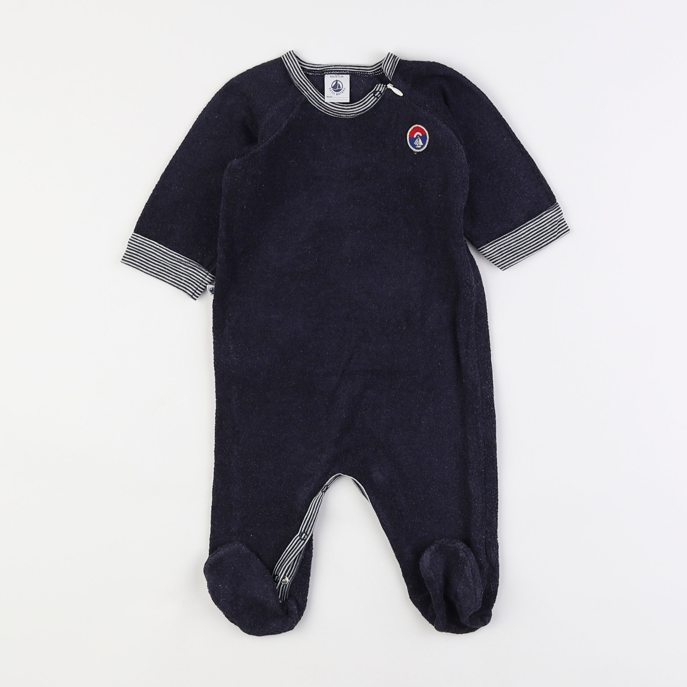 Petit Bateau - pyjama coton bleu - 6 mois