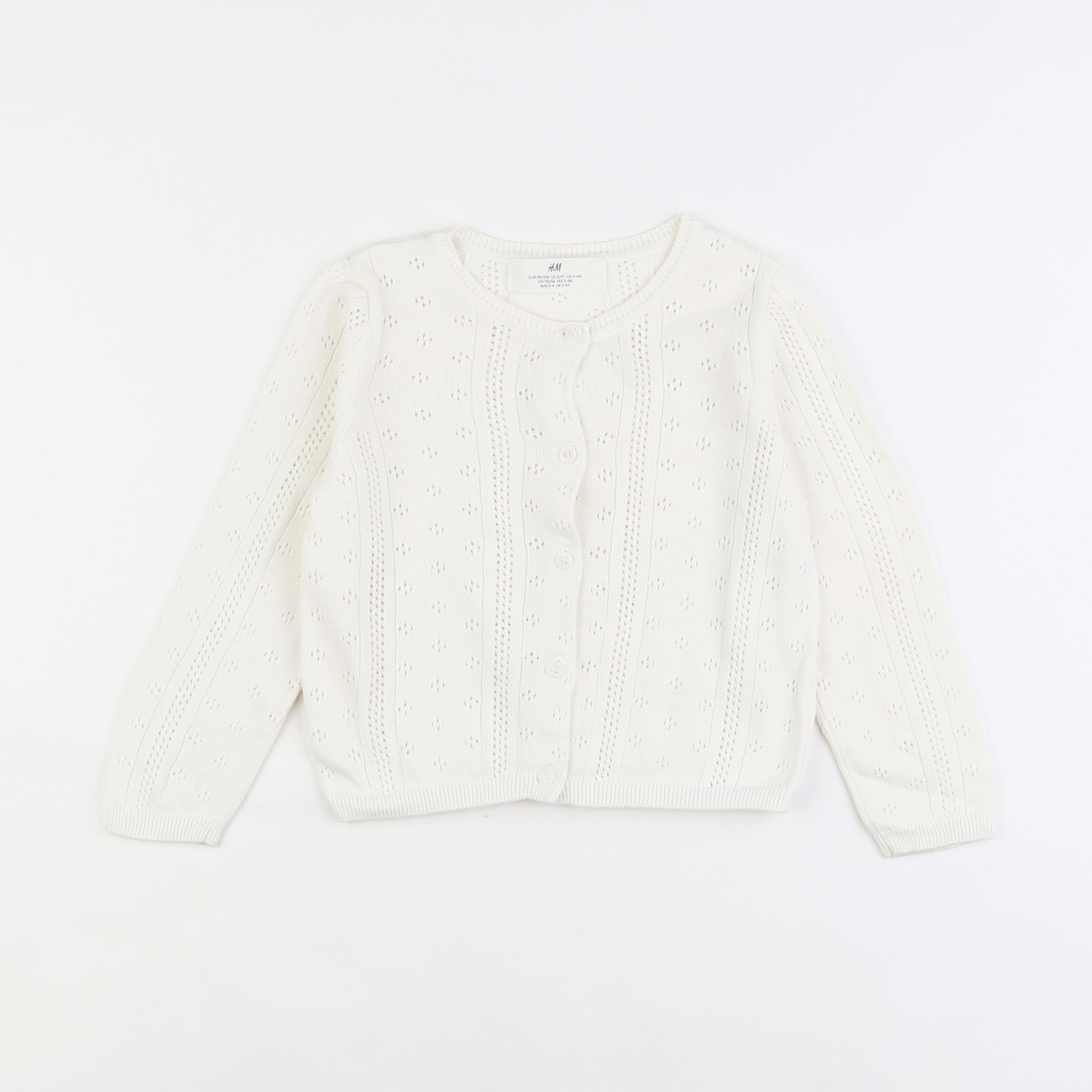 H&M - gilet blanc - 2/4 ans