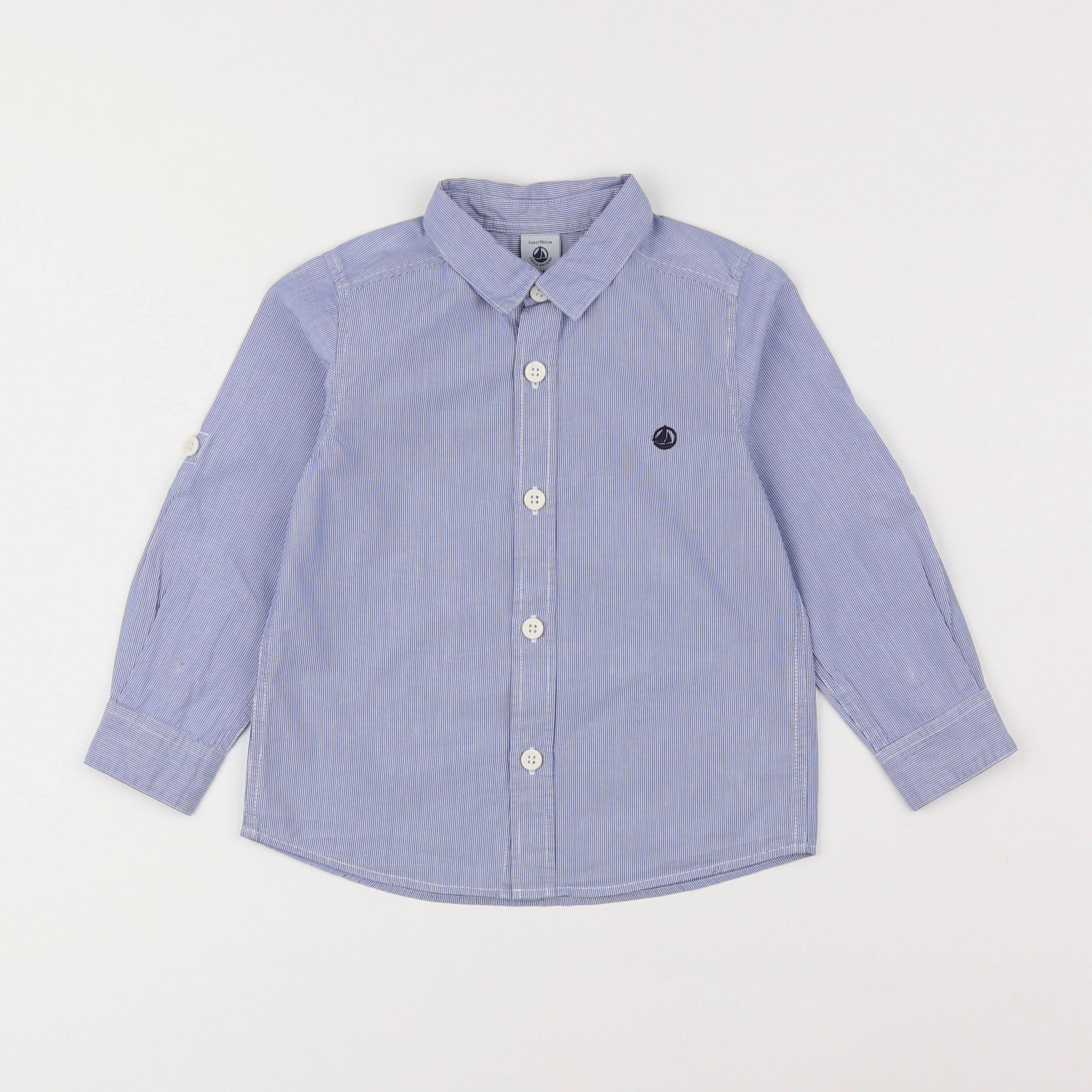 Petit Bateau - chemise bleu - 4 ans