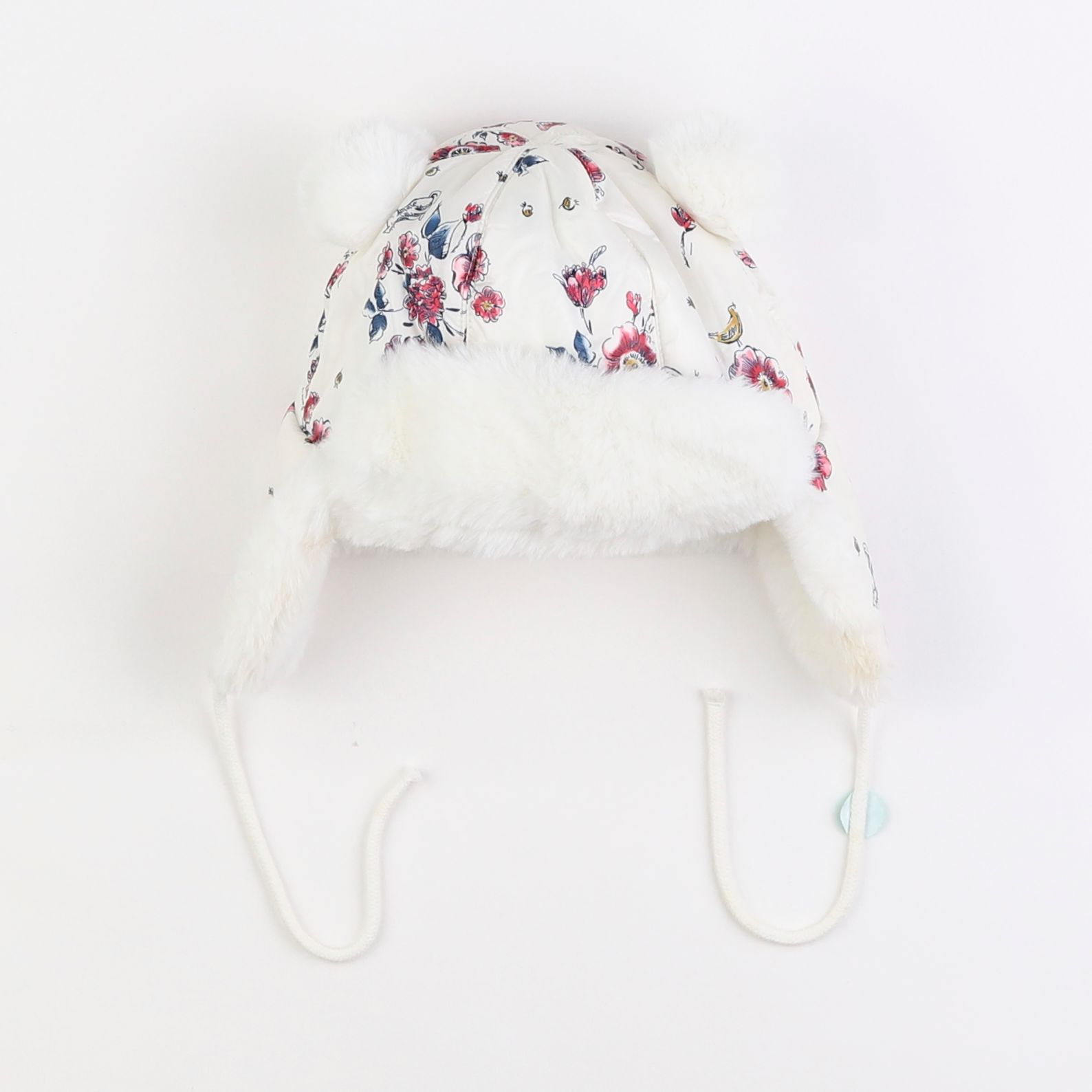 Petit Bateau - bonnet blanc, rose - 12/18 mois