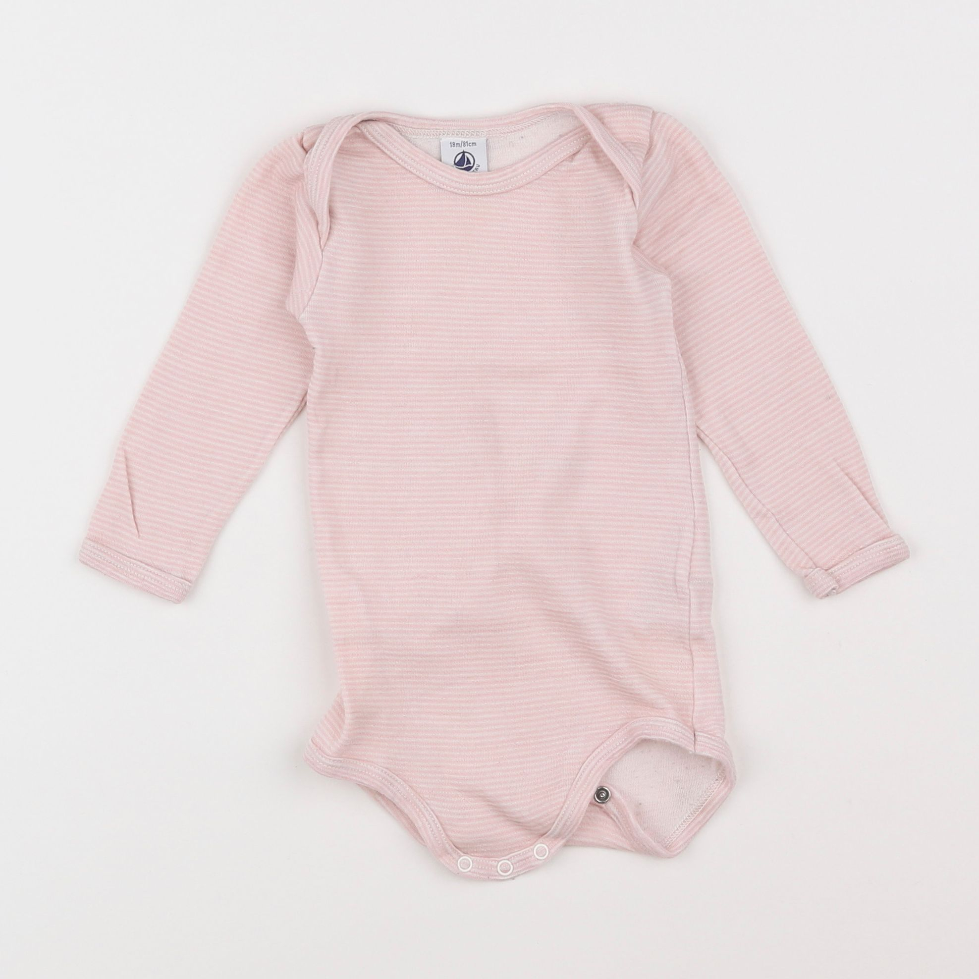 Petit Bateau - body en laine rose - 18 mois