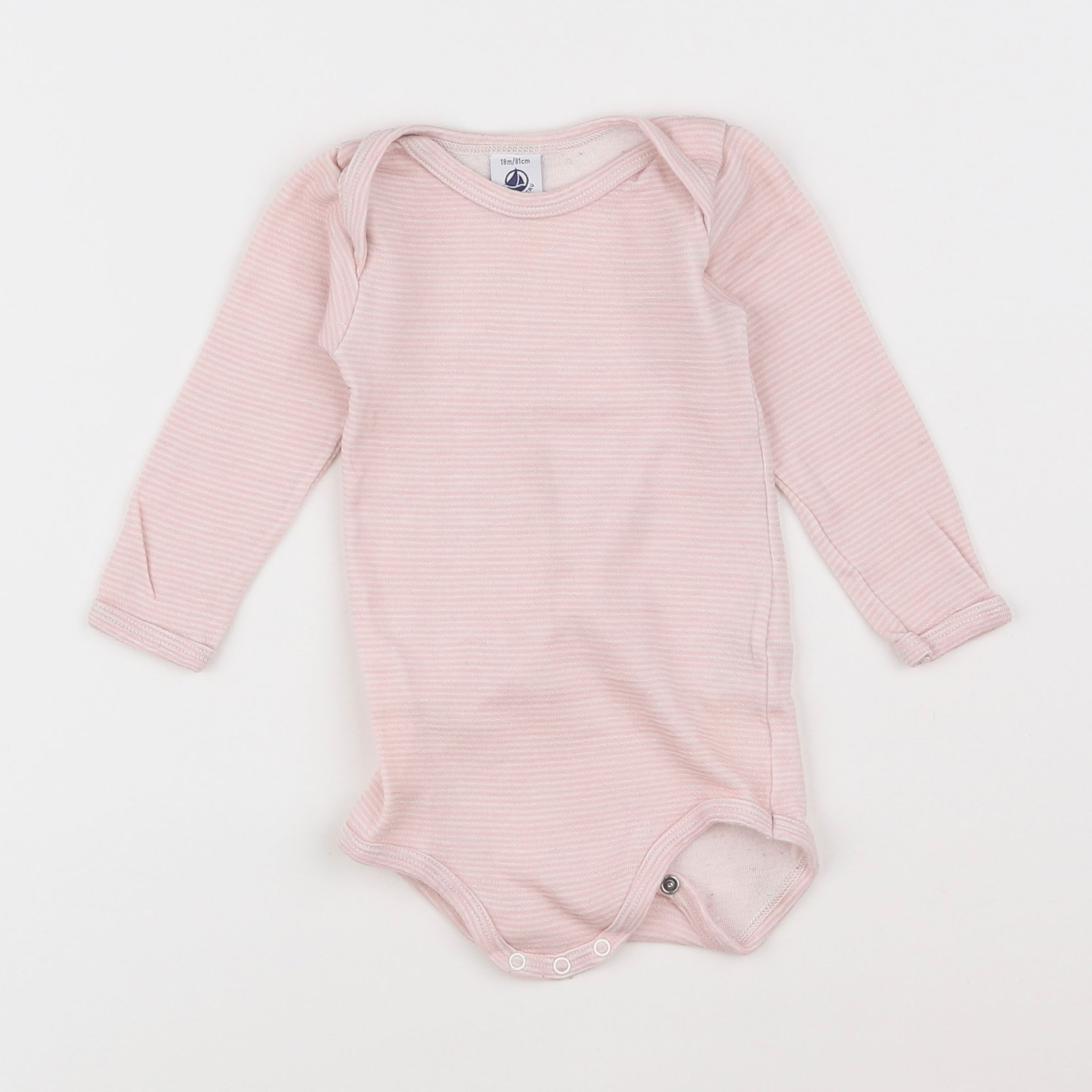 Petit Bateau - body en laine rose - 18 mois