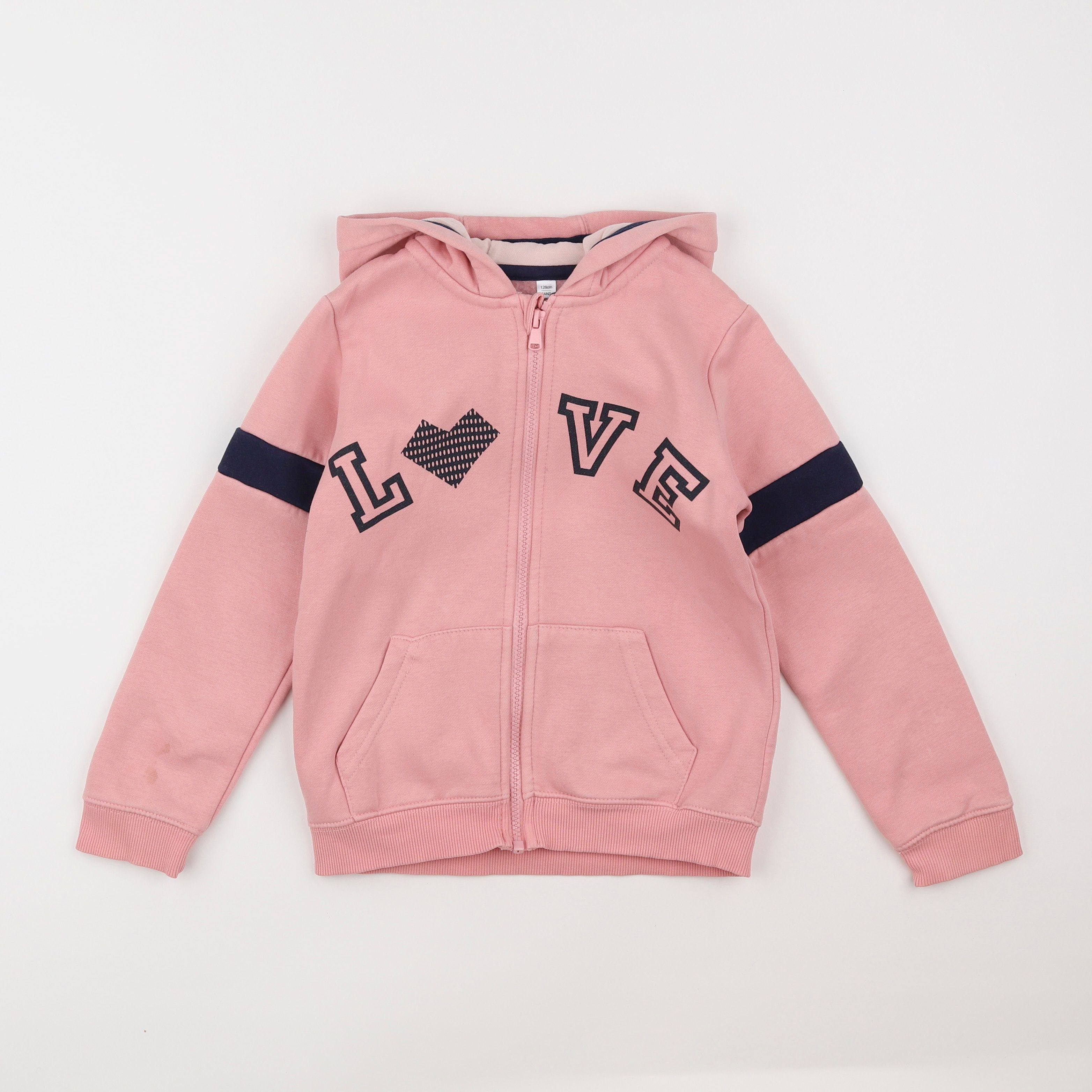 Vertbaudet - sweat rose - 8 ans