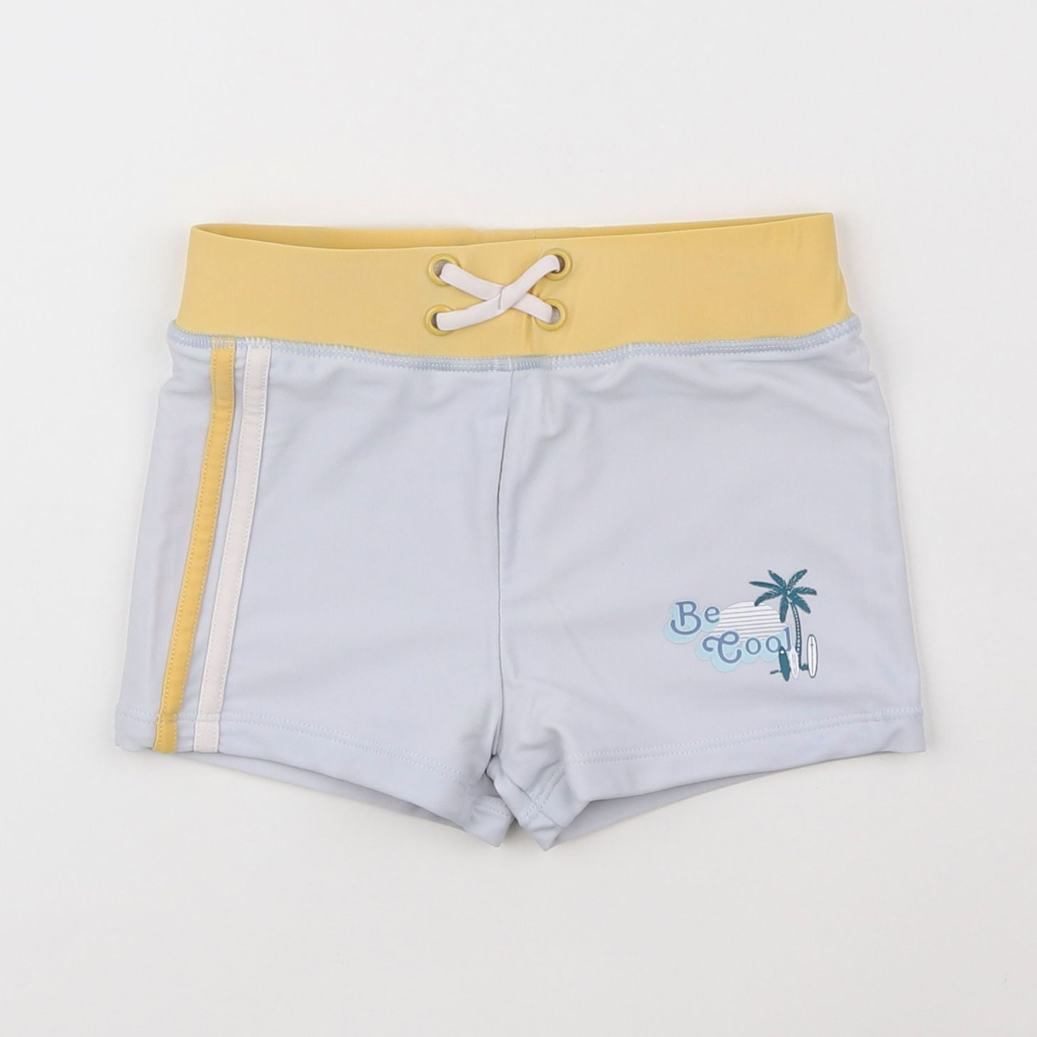 Vertbaudet - maillot de bain gris, jaune - 5 ans