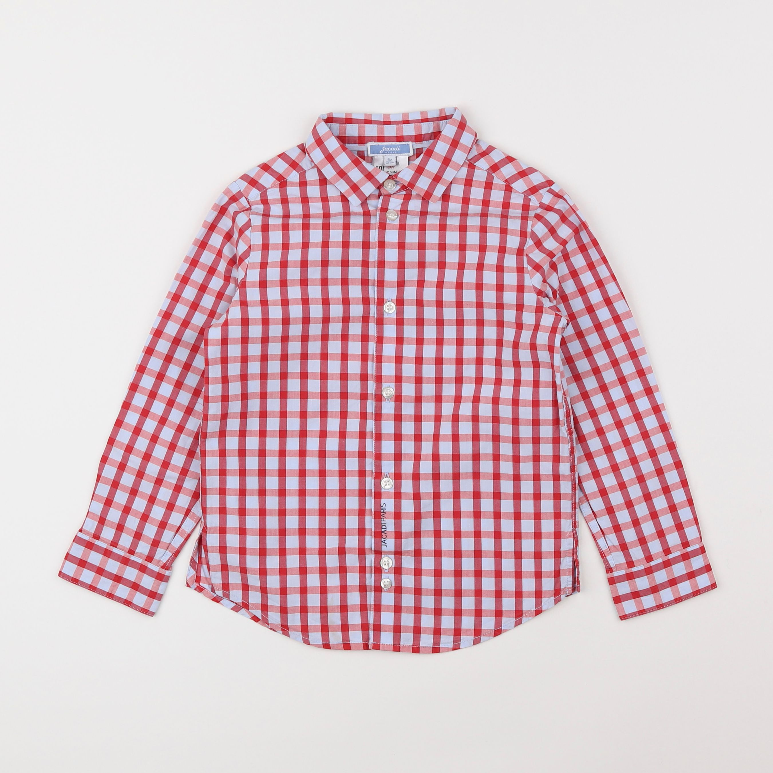 Jacadi - chemise rouge, bleu - 6 ans