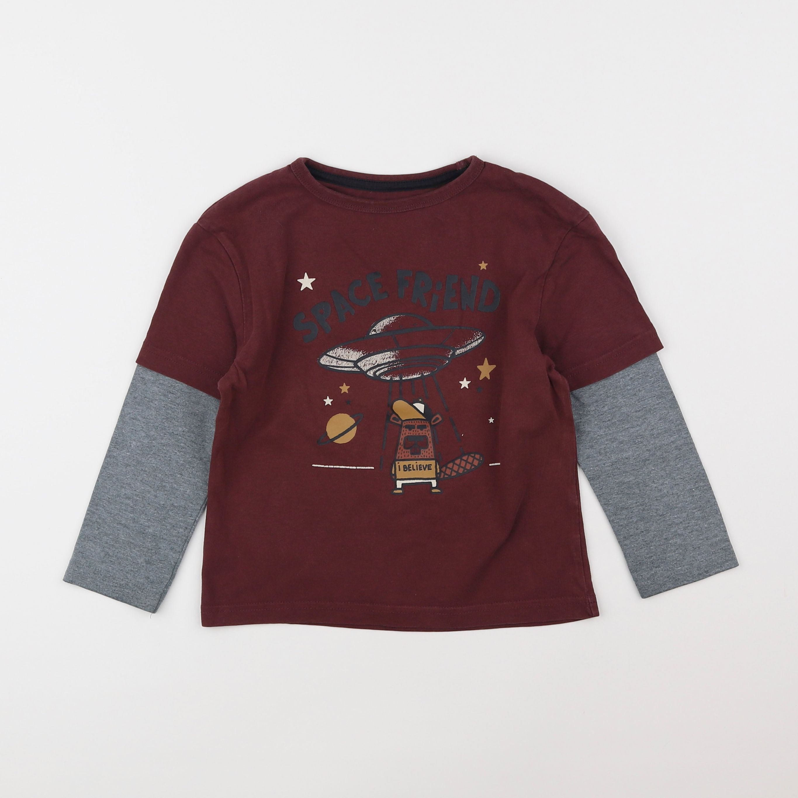 Vertbaudet - tee-shirt rouge - 5 ans