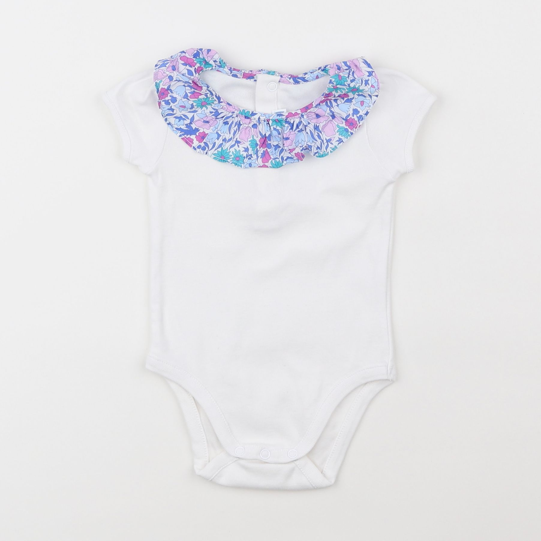 Jacadi - body liberty blanc, bleu - 6 mois