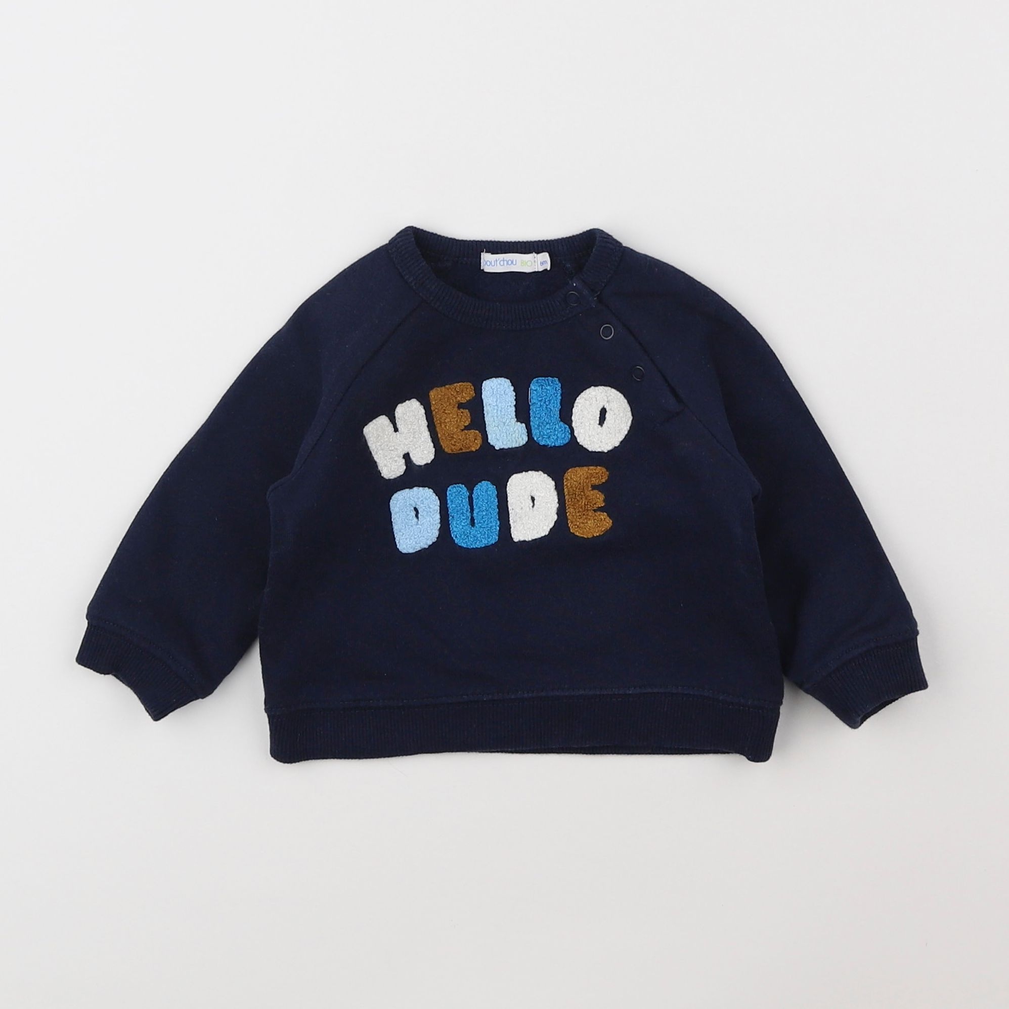 Boutchou - sweat bleu - 6 mois