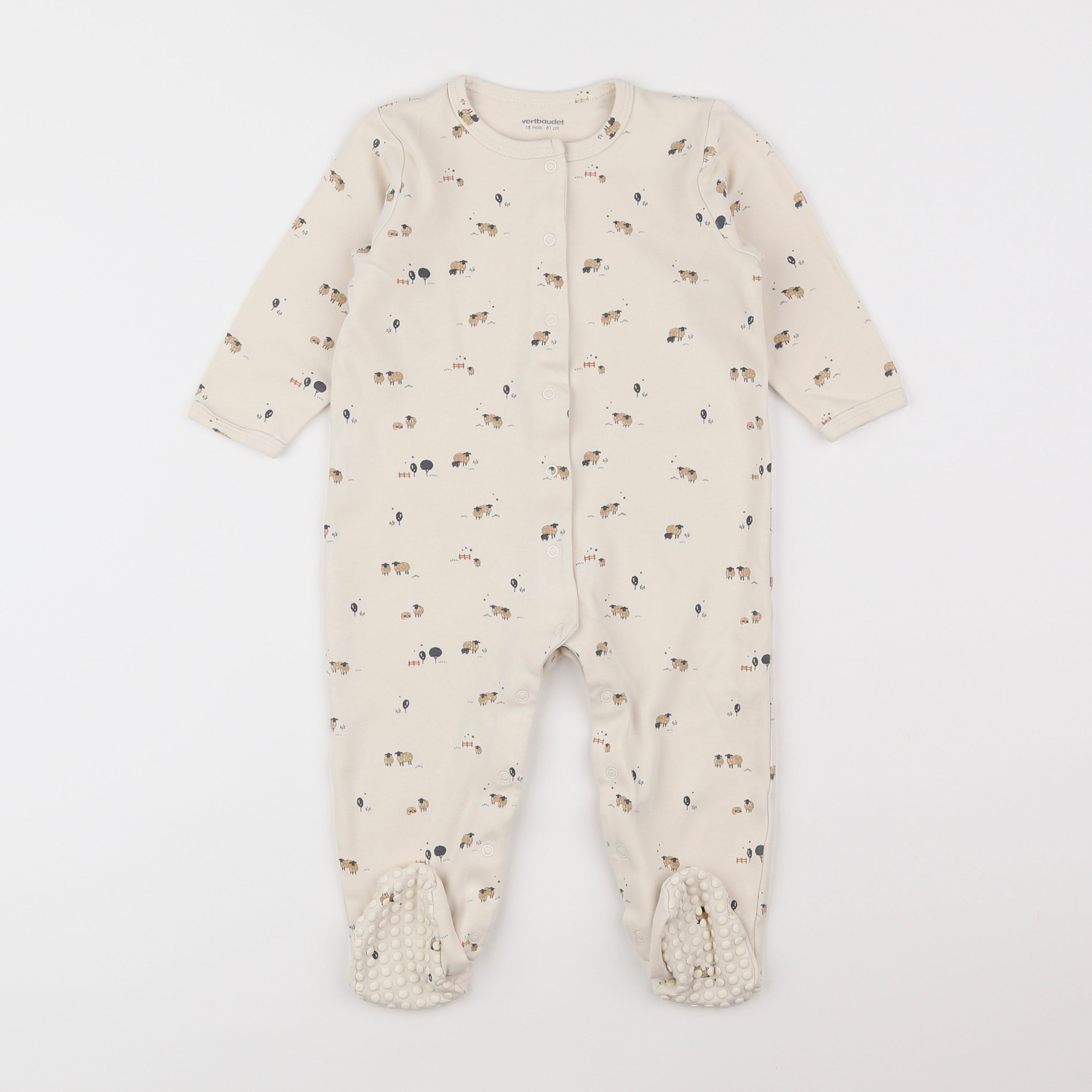 Vertbaudet - pyjama coton beige - 18 mois