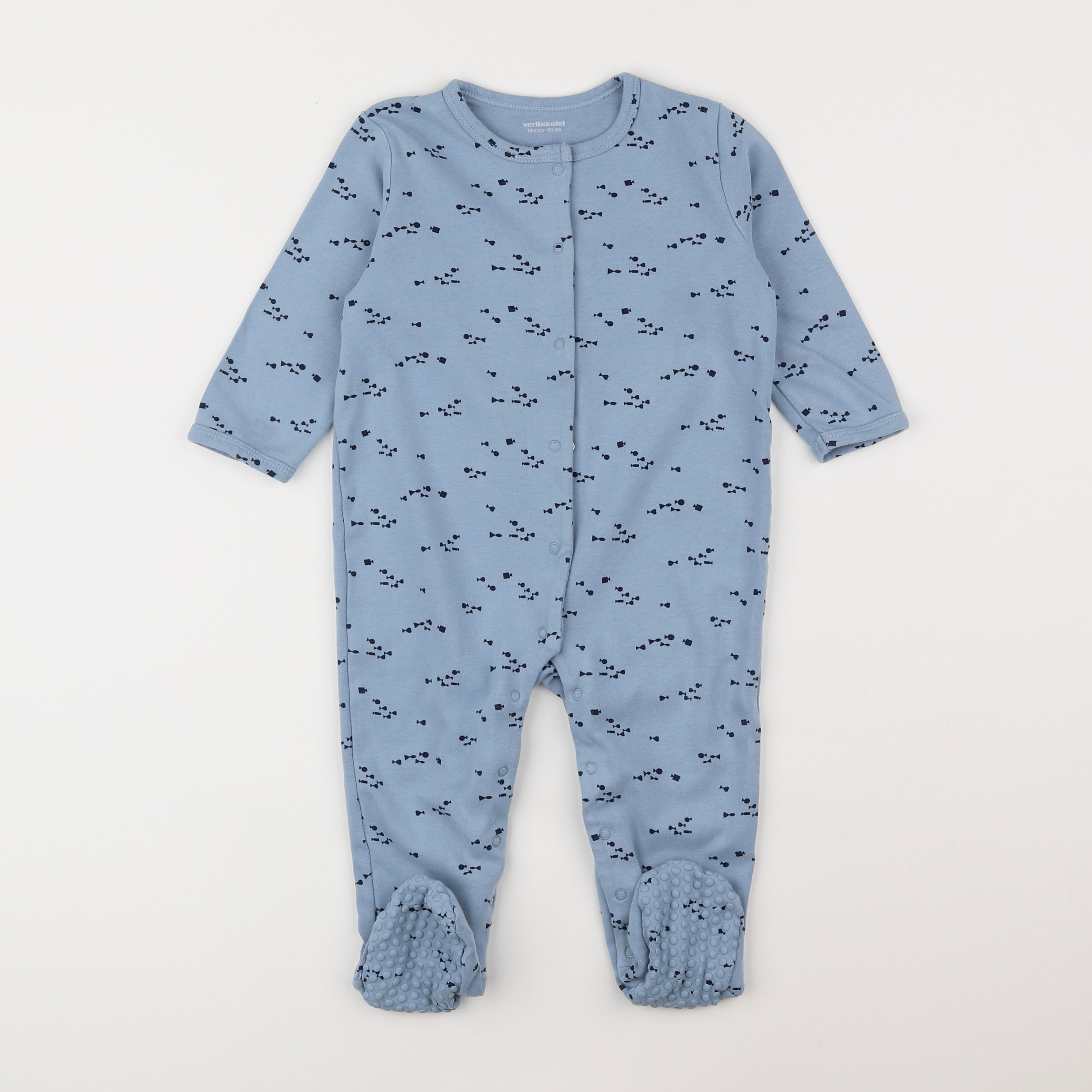 Vertbaudet - pyjama coton bleu - 18 mois