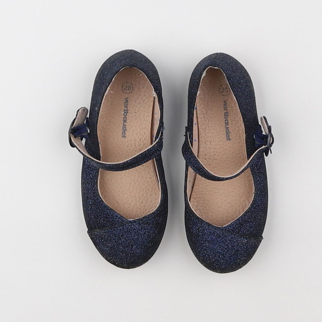 Vertbaudet - ballerines bleu, argent - pointure 29