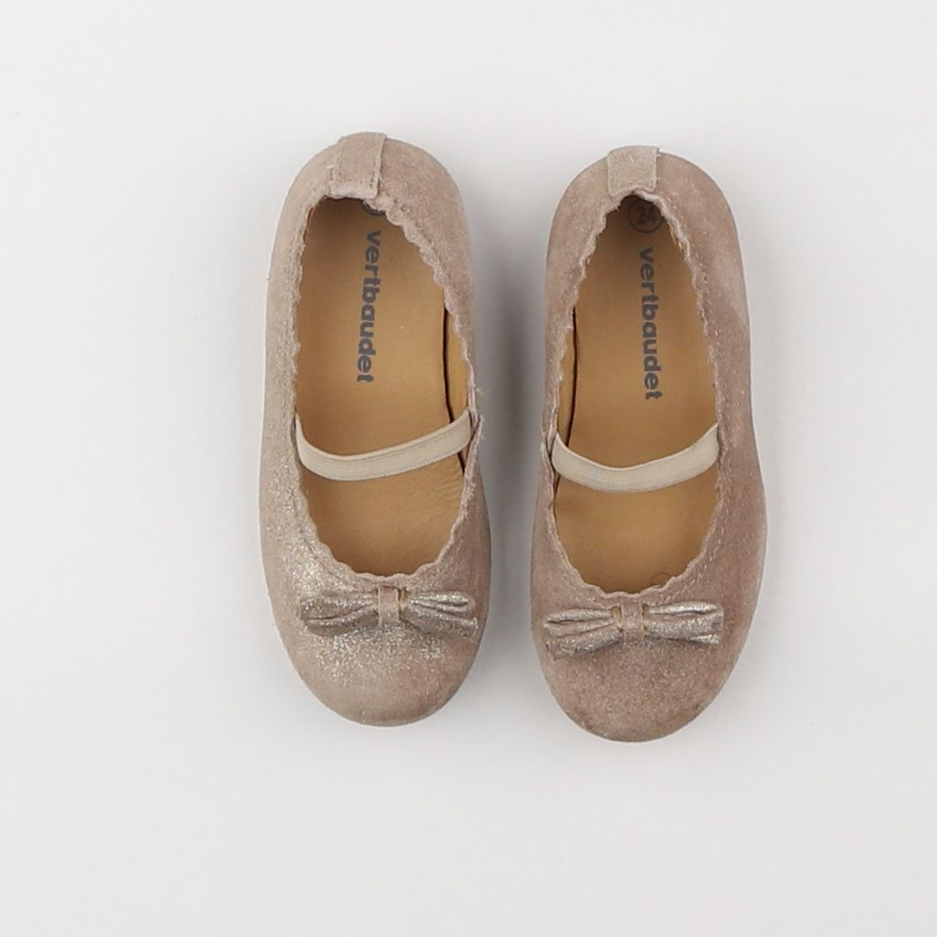 Vertbaudet - ballerines beige, or - pointure 24