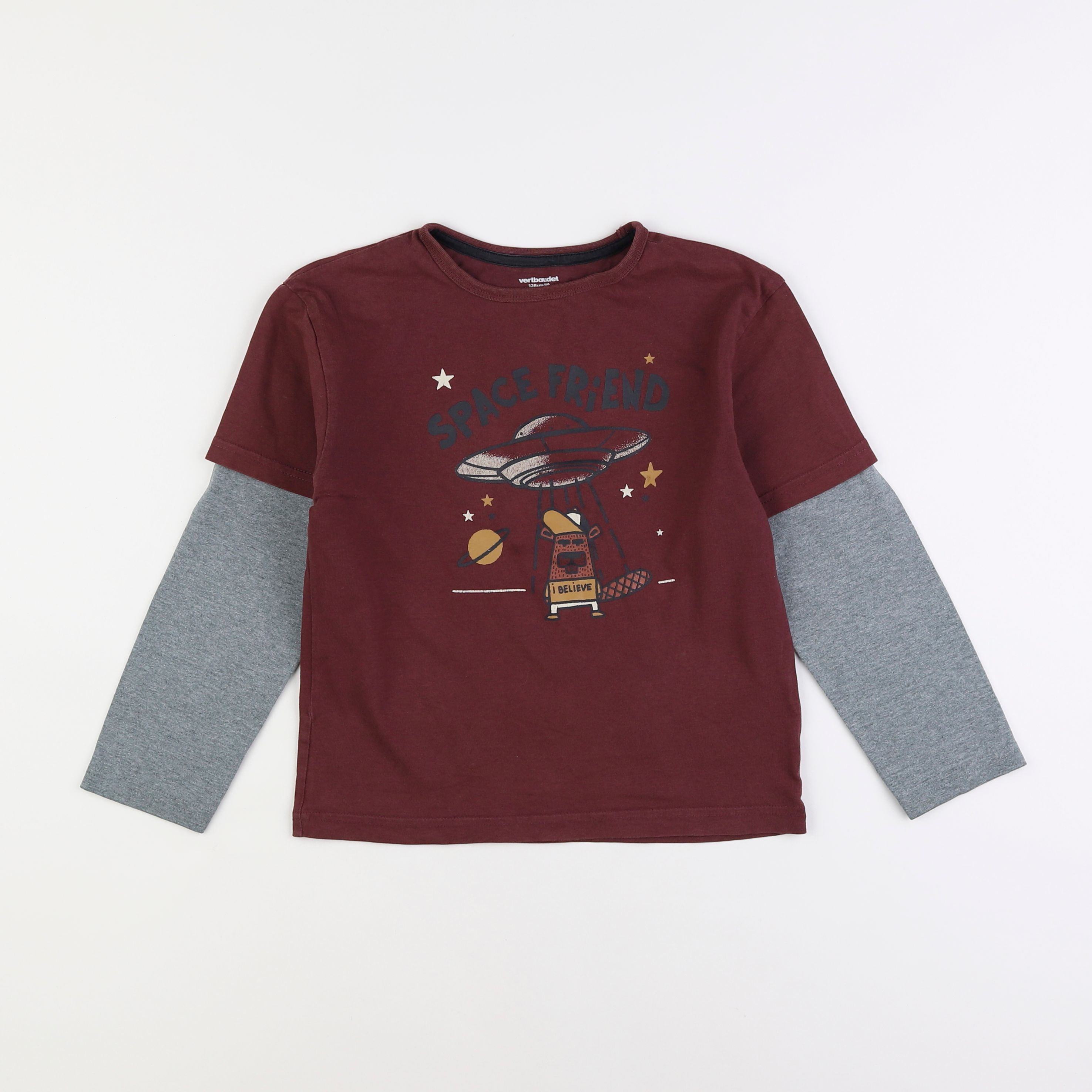 Vertbaudet - tee-shirt rouge - 8 ans