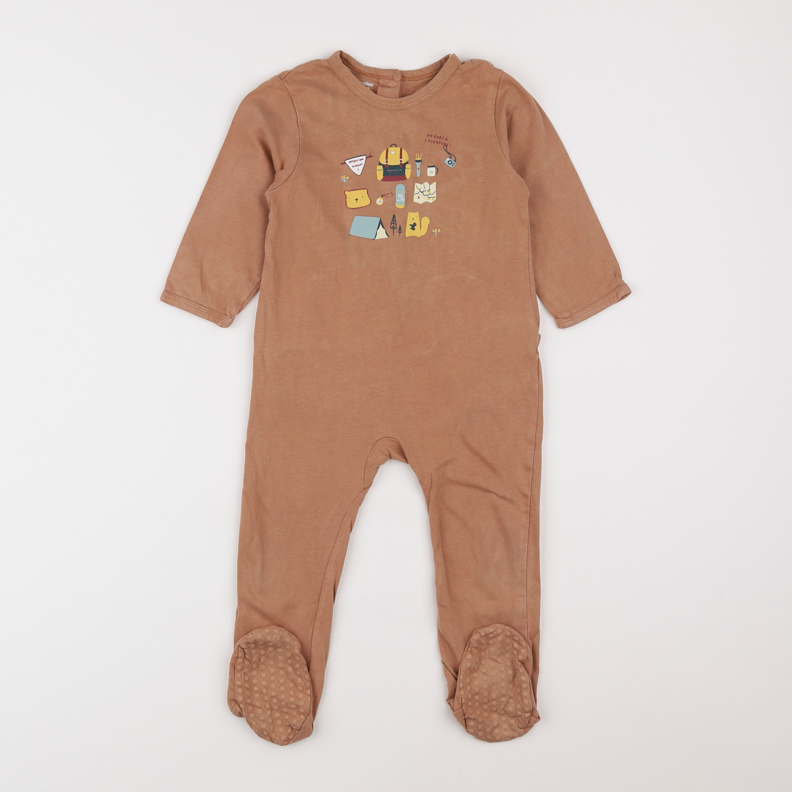 Vertbaudet - pyjama coton marron - 2 ans