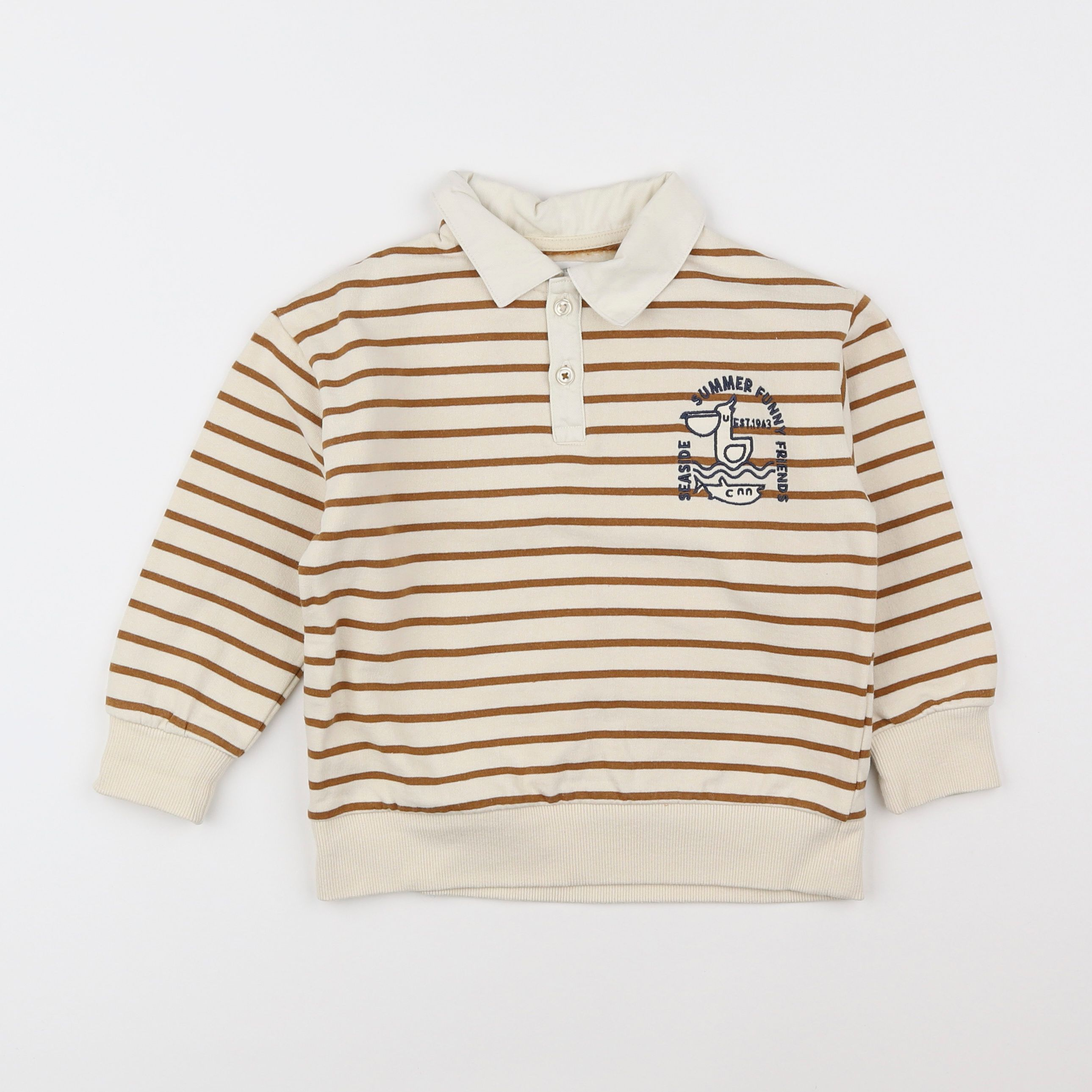 Vertbaudet - sweat beige - 5 ans