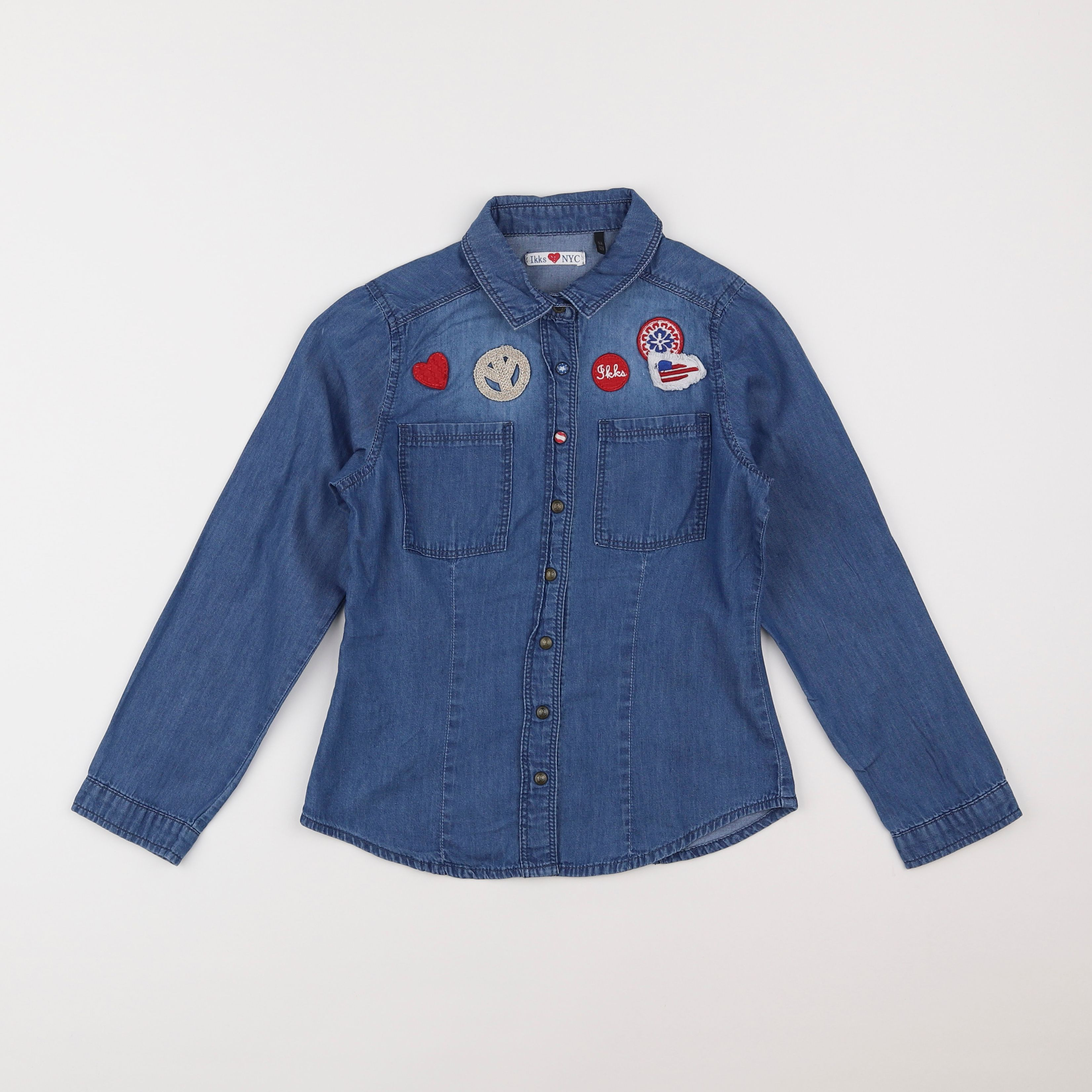 IKKS - blouse bleu - 8 ans