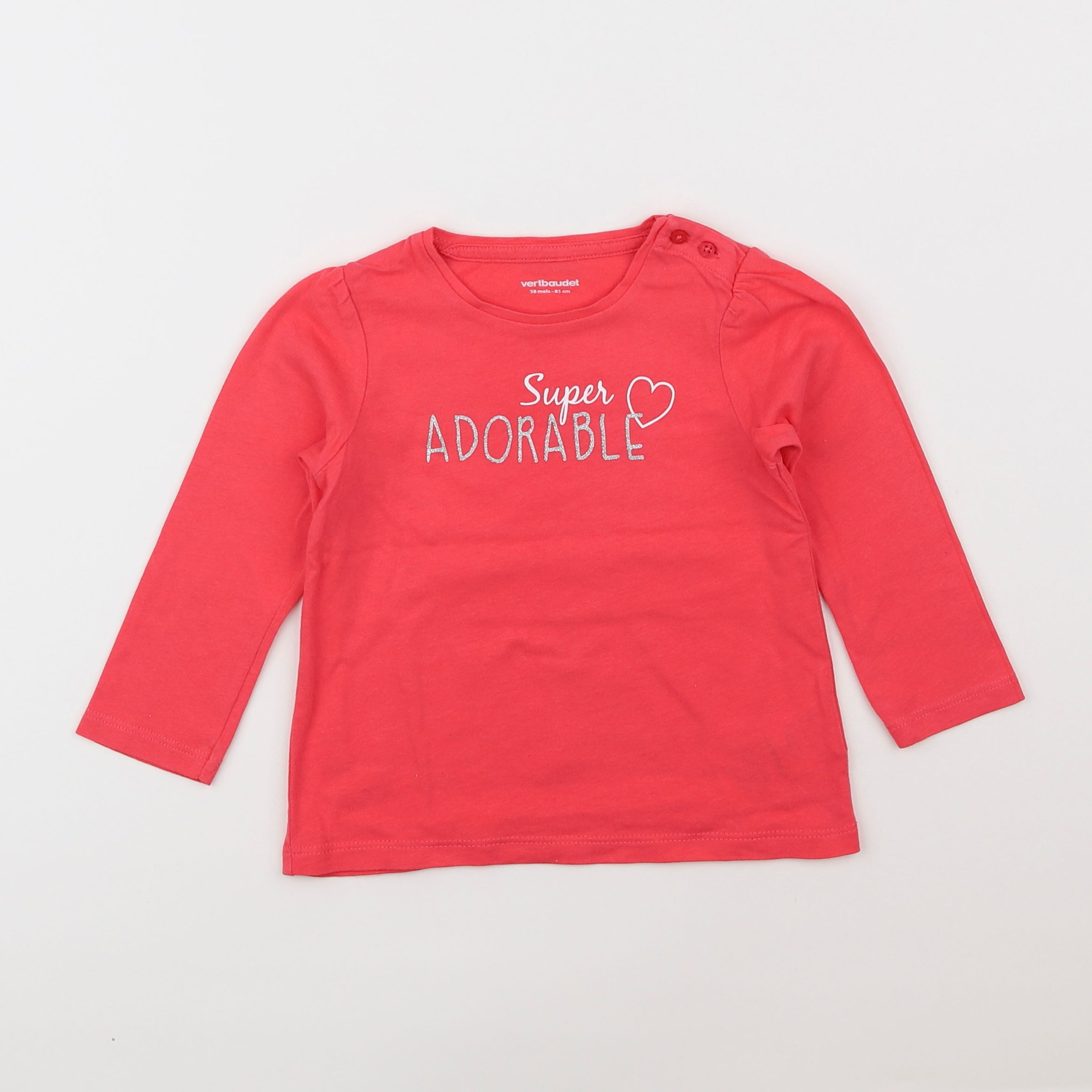 Vertbaudet - tee-shirt rose - 18 mois