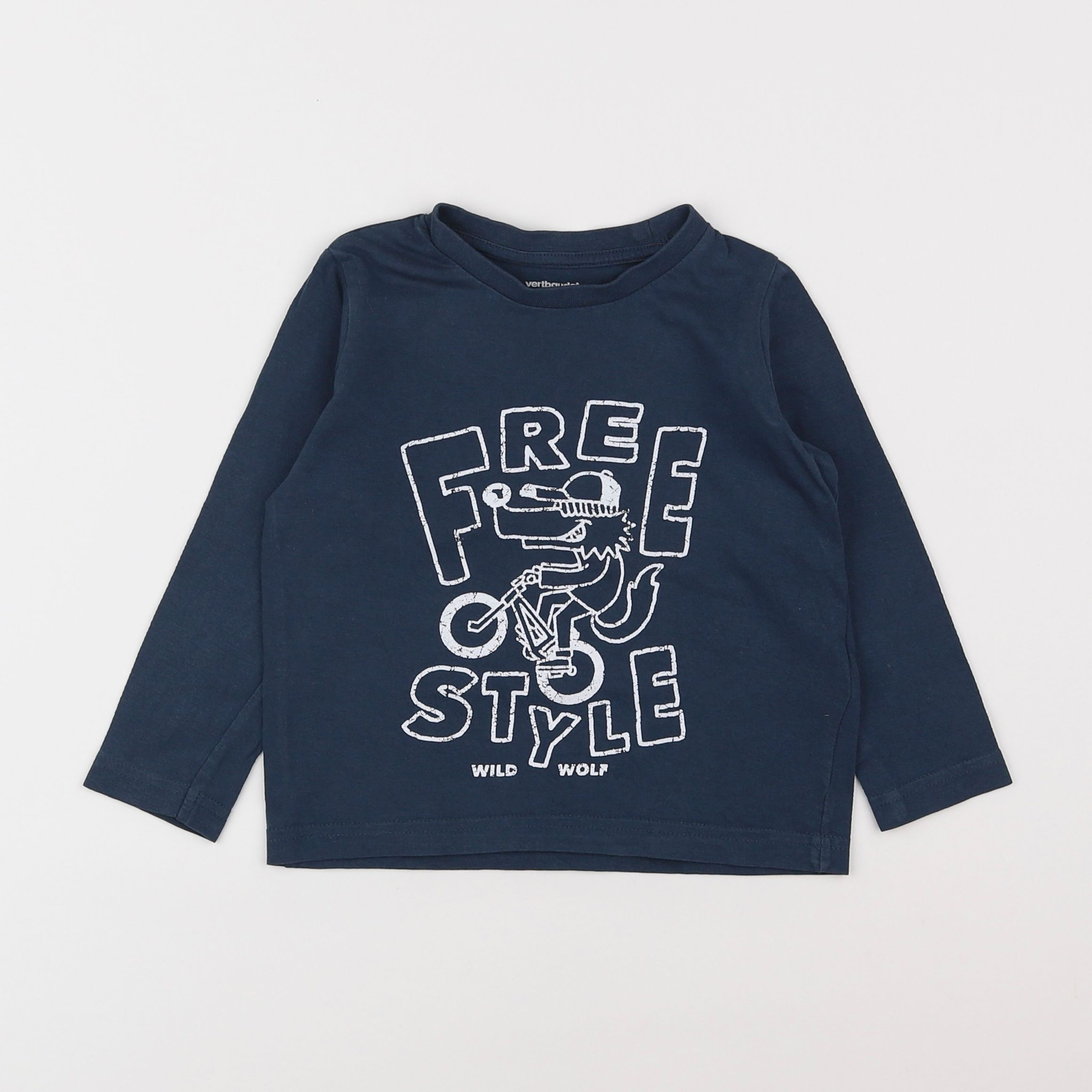 Vertbaudet - tee-shirt bleu - 3 ans