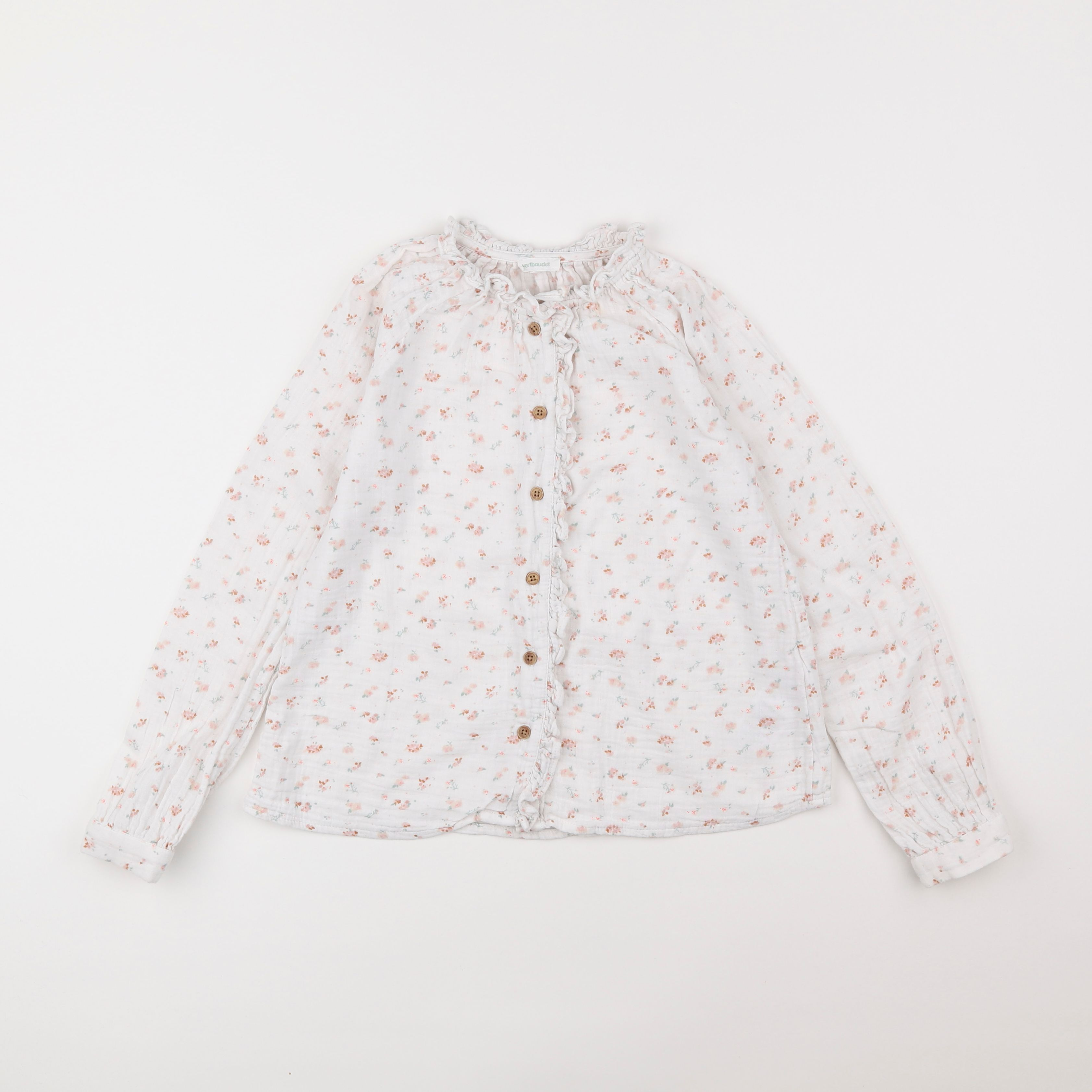 Vertbaudet - blouse blanc, rose - 9 ans