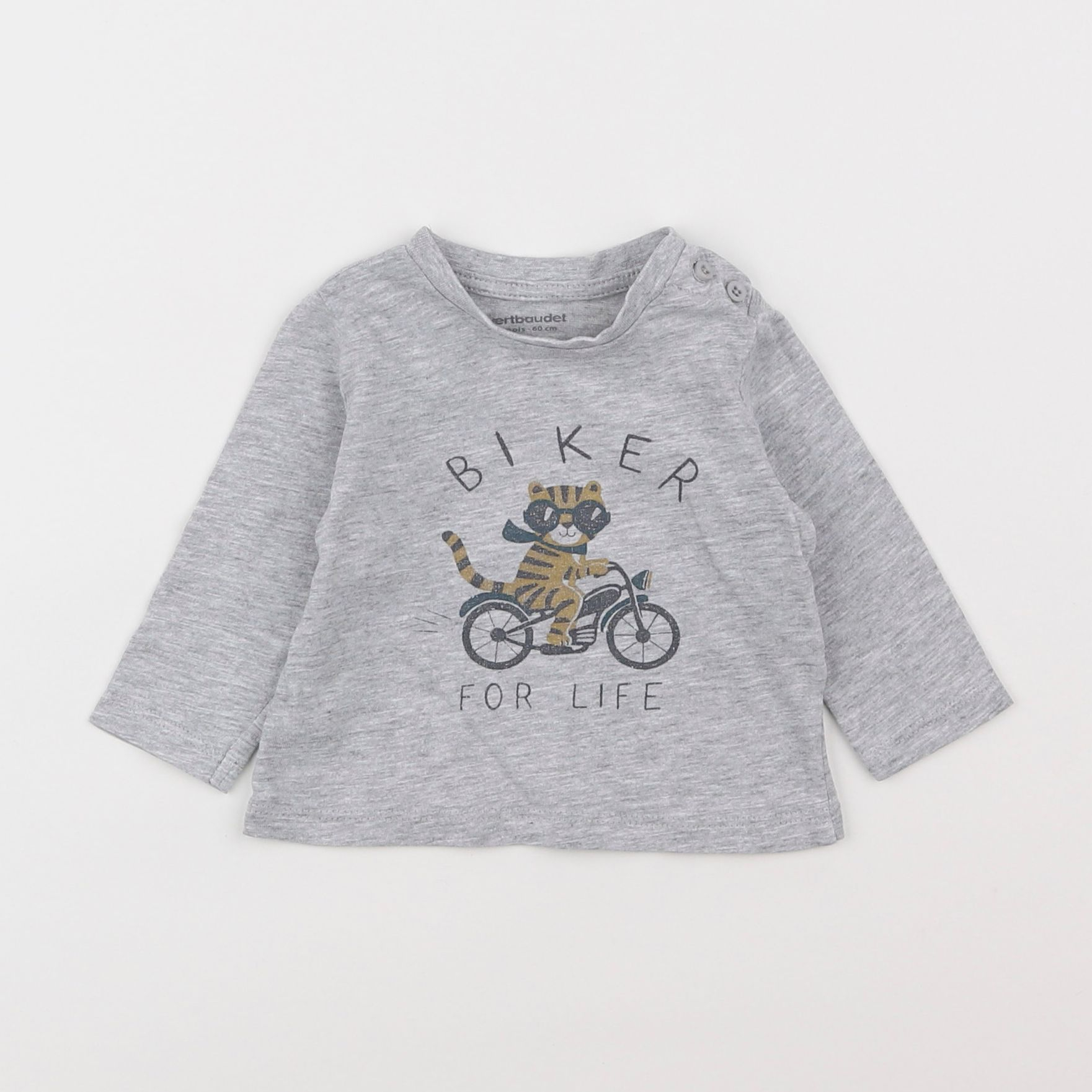 Vertbaudet - tee-shirt gris - 3 mois