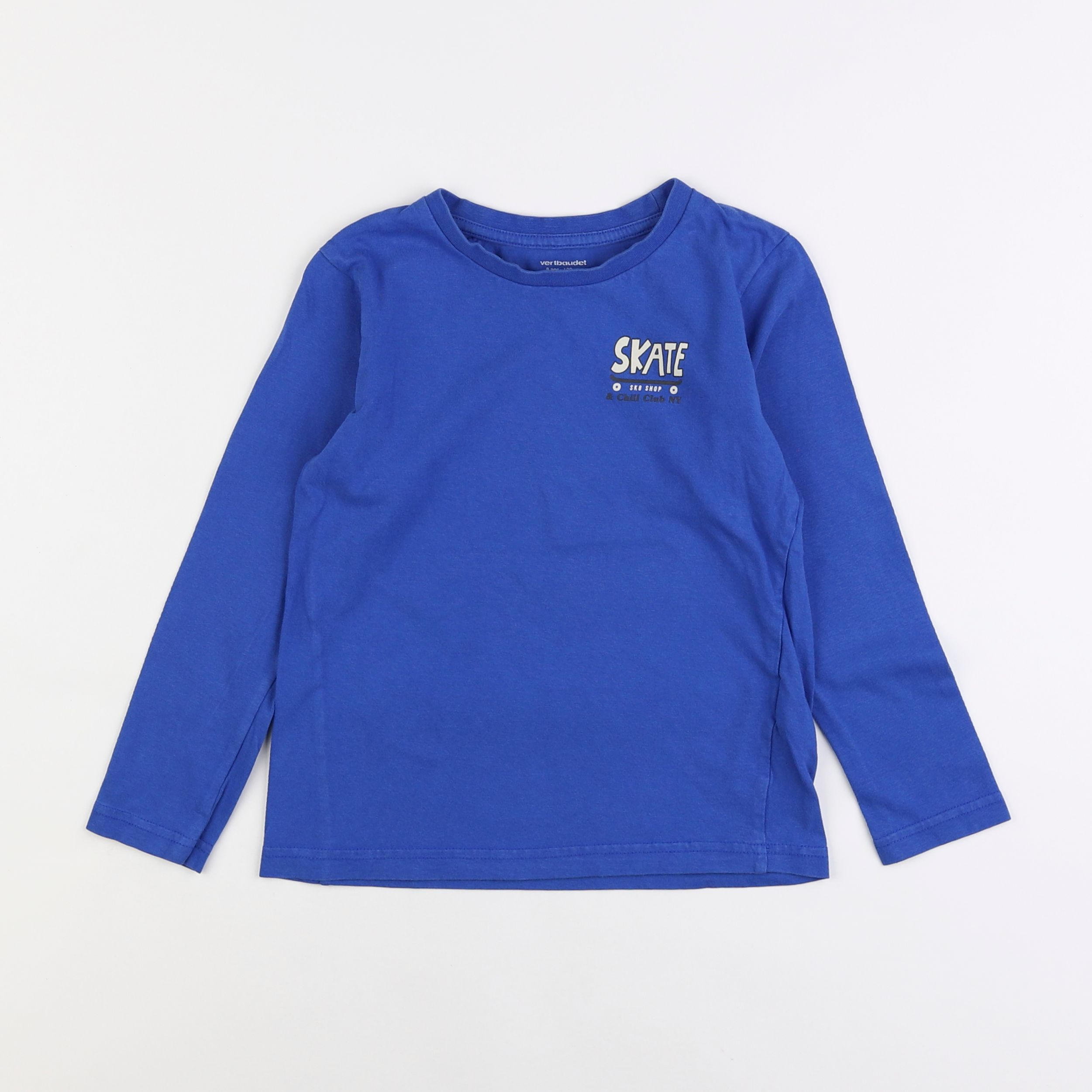 Vertbaudet - tee-shirt bleu - 8 ans