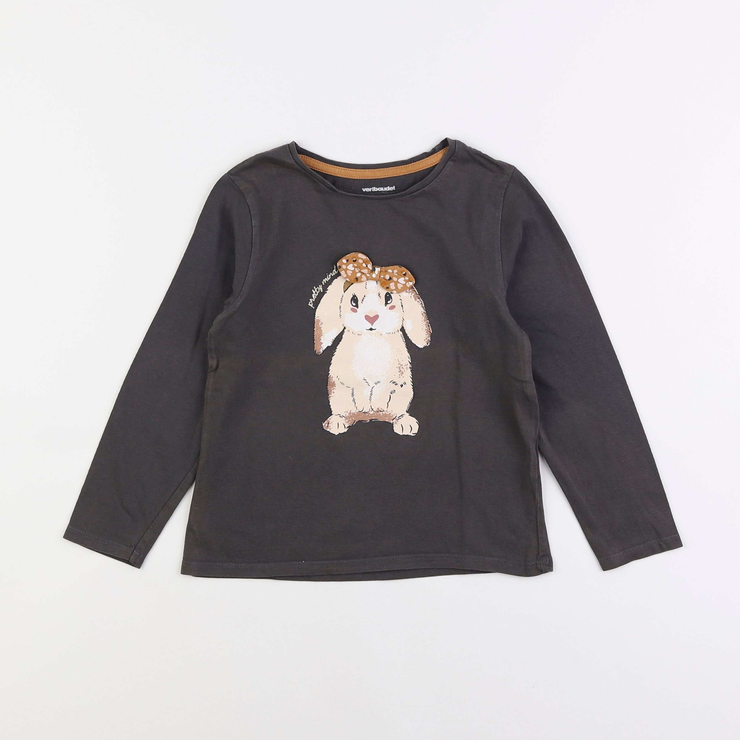 Vertbaudet - tee-shirt taupe - 6 ans