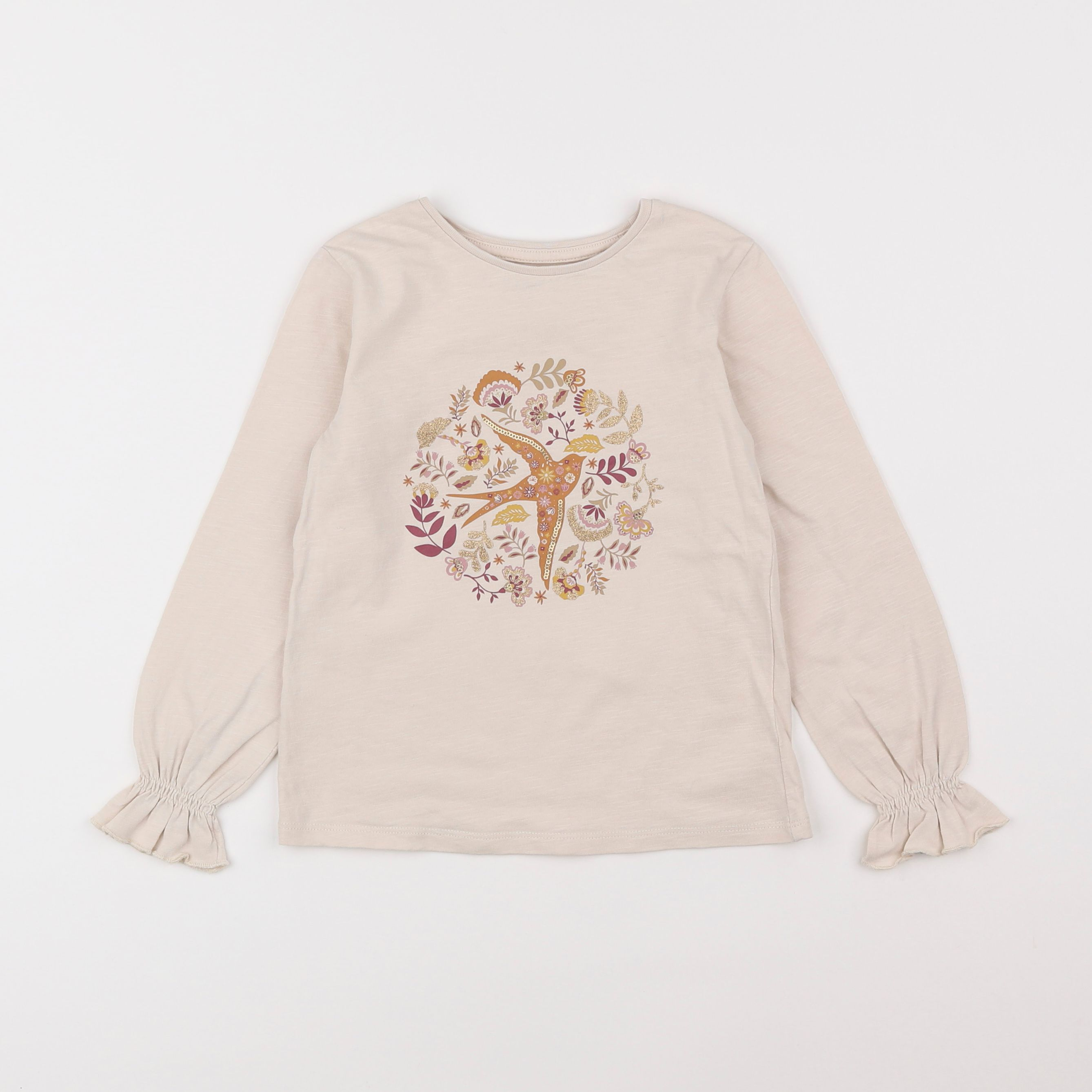 Vertbaudet - tee-shirt beige - 5 ans