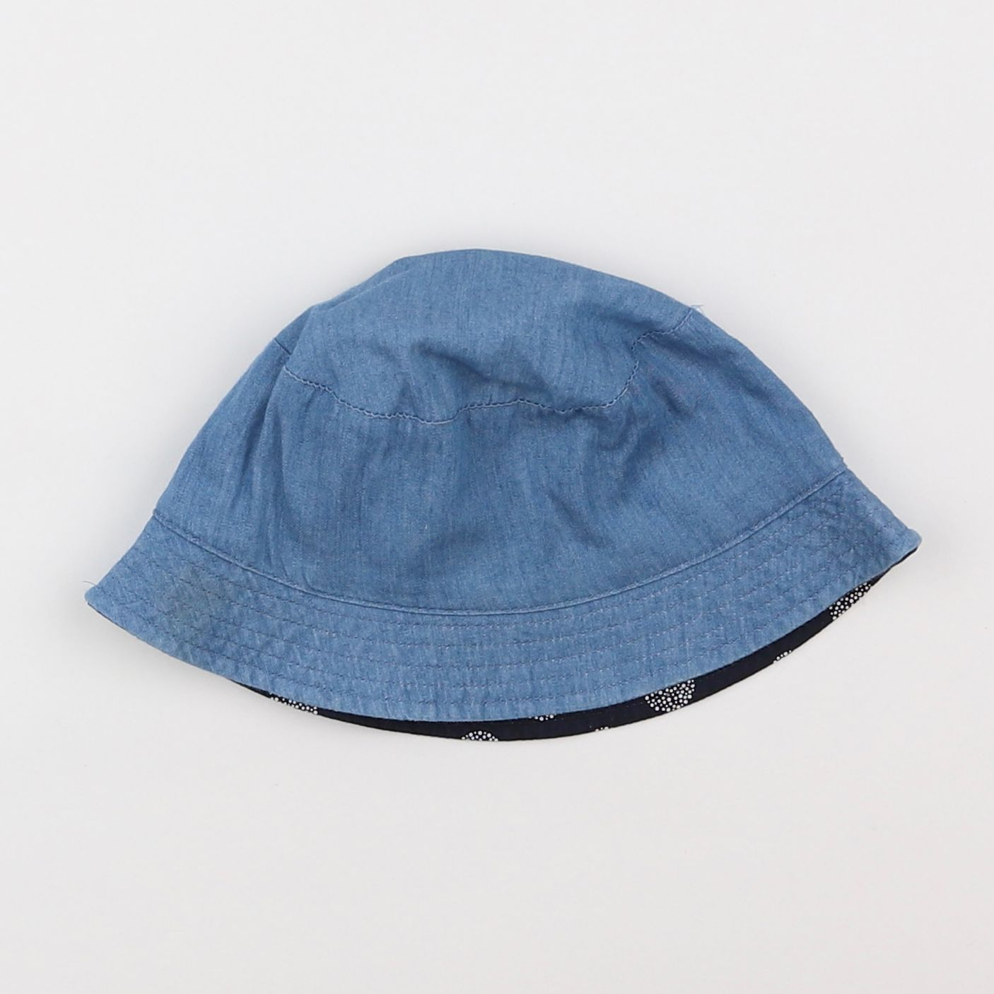 Vertbaudet - chapeau réversible bleu - 4/6 ans