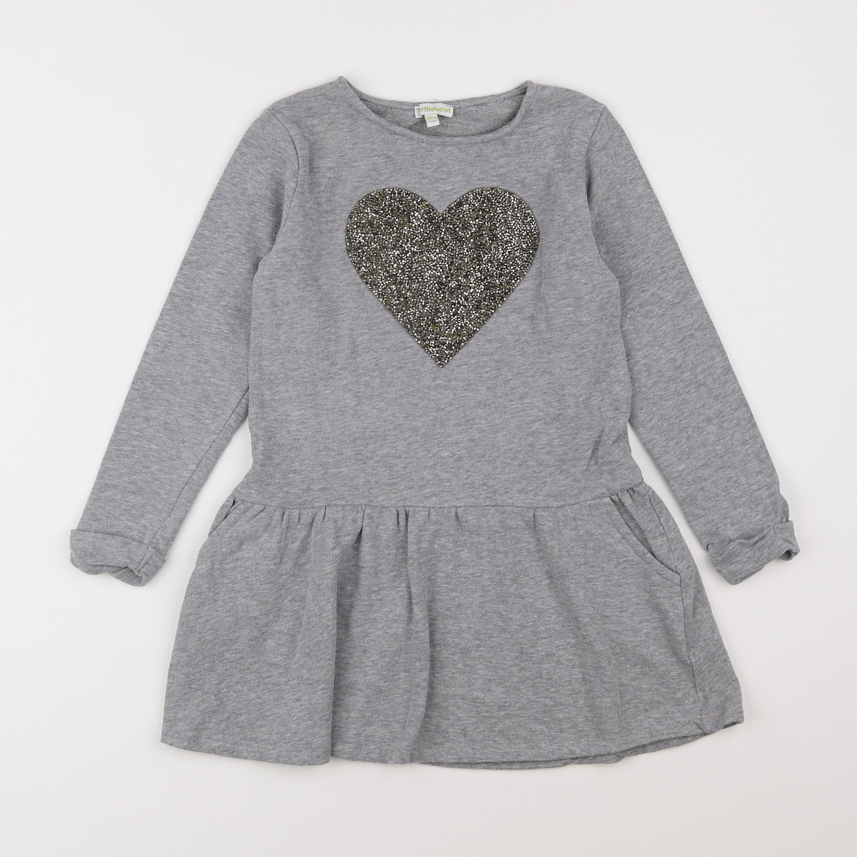 Vertbaudet - robe gris - 7 ans