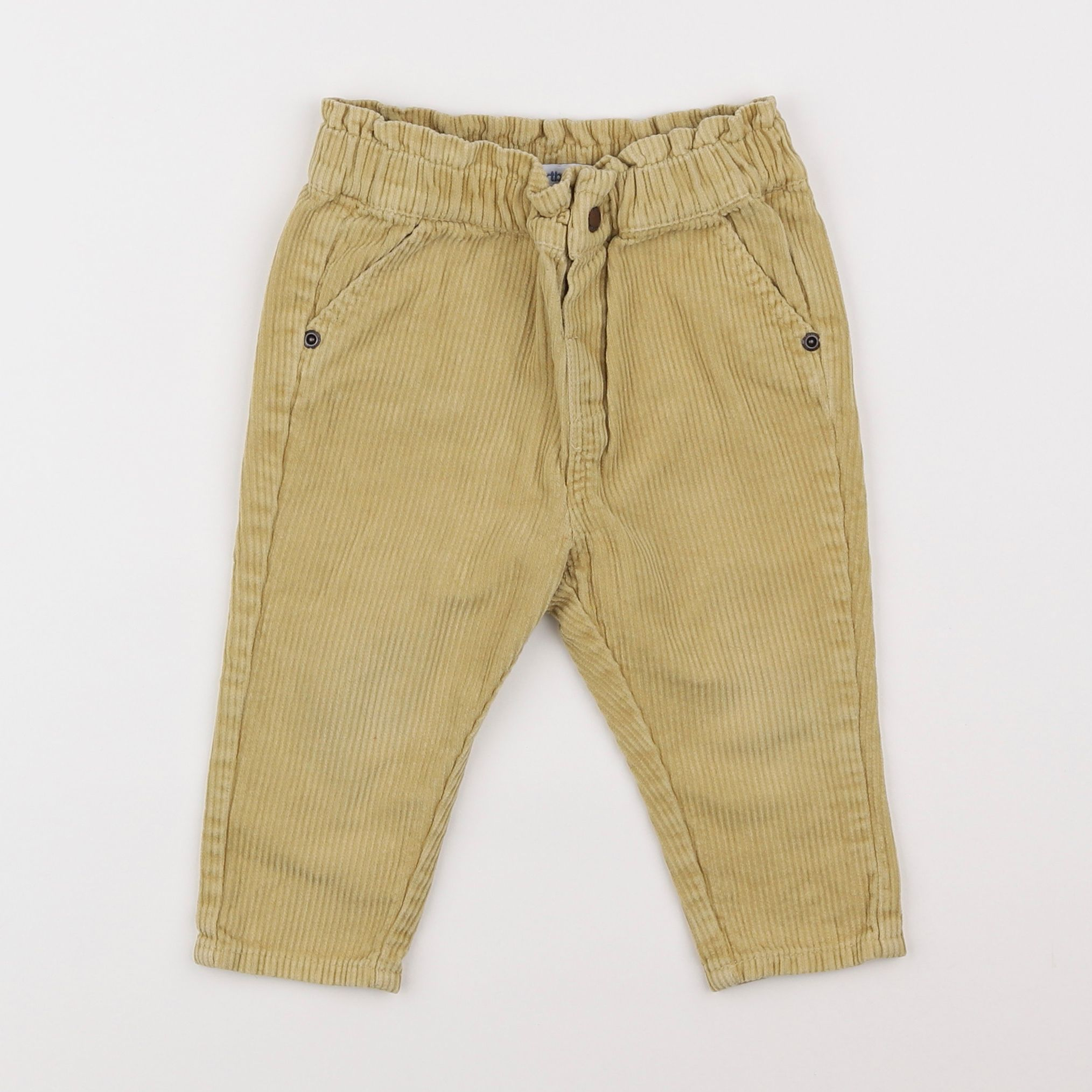 Vertbaudet - pantalon jaune - 12 mois