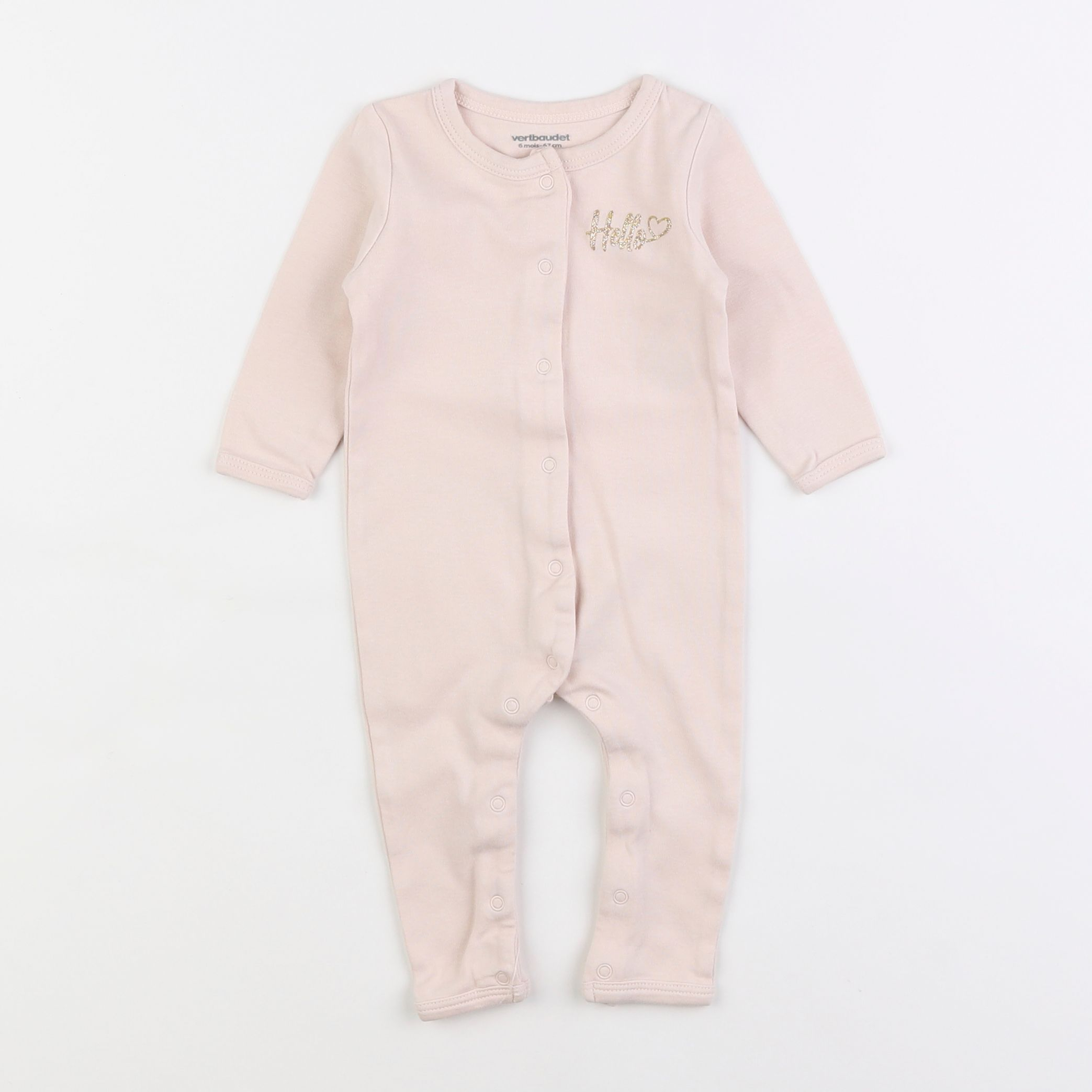 Vertbaudet - pyjama coton rose - 6 mois