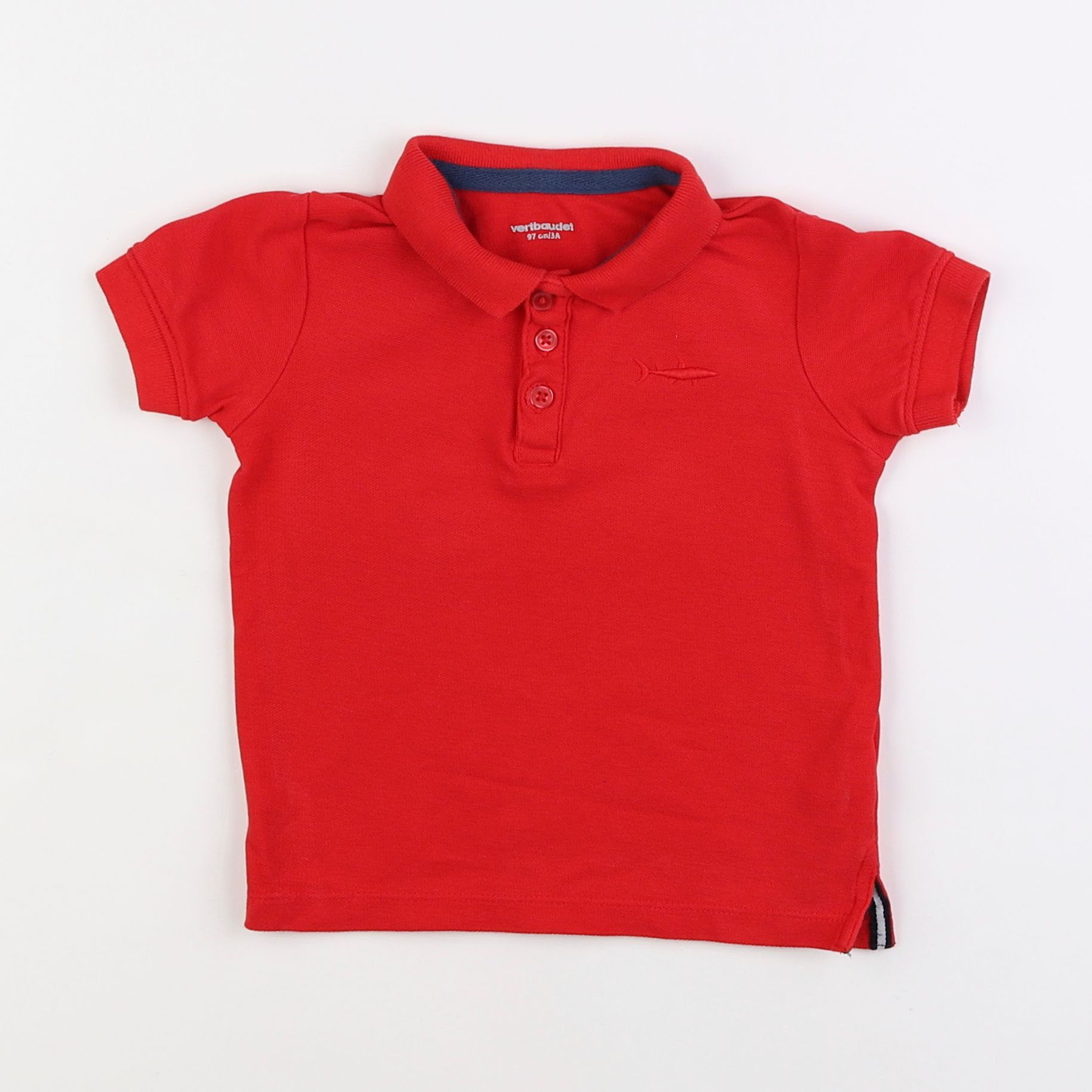 Vertbaudet - polo rouge - 3 ans