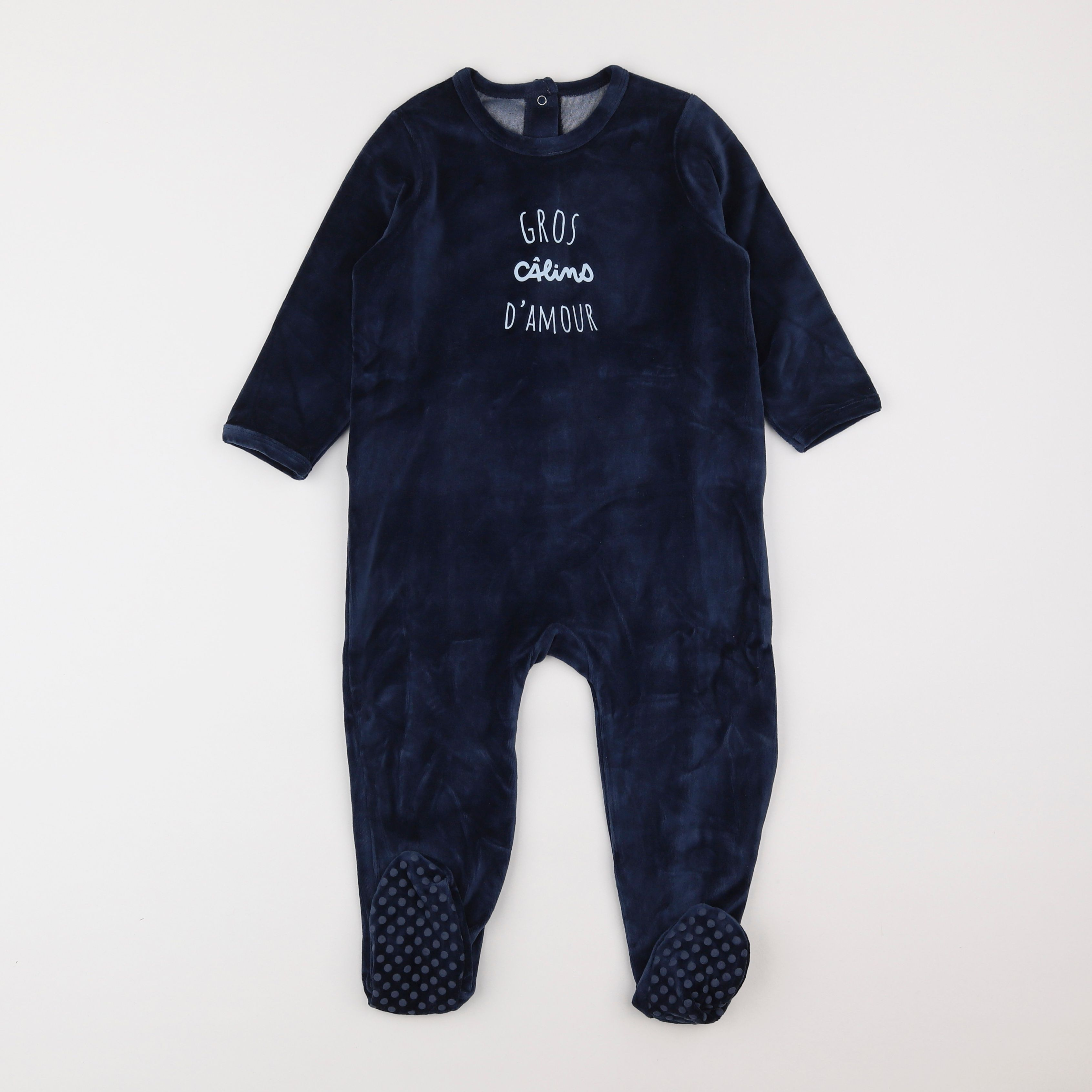 Vertbaudet - pyjama velours bleu - 2 ans