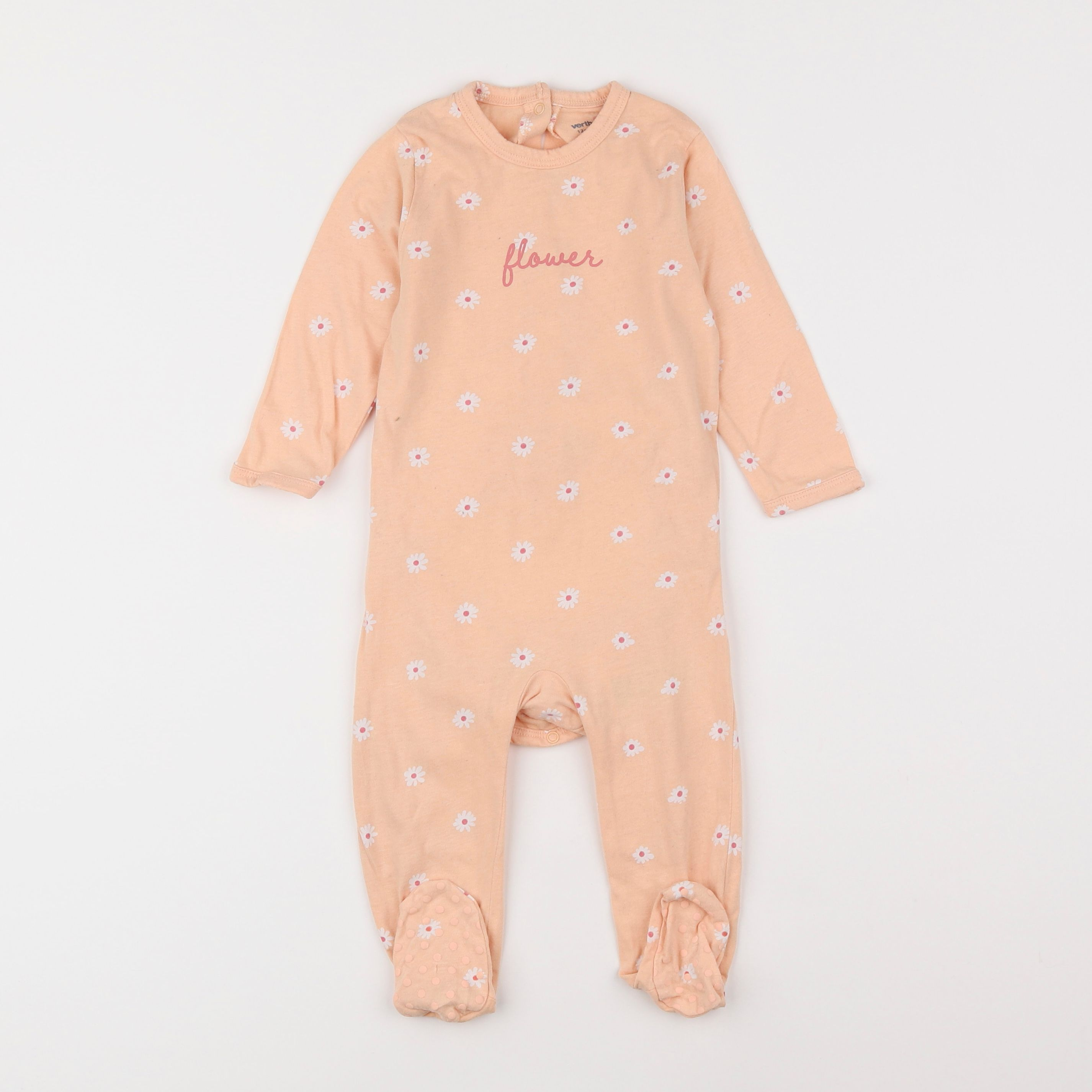 Vertbaudet - pyjama coton beige - 12 mois