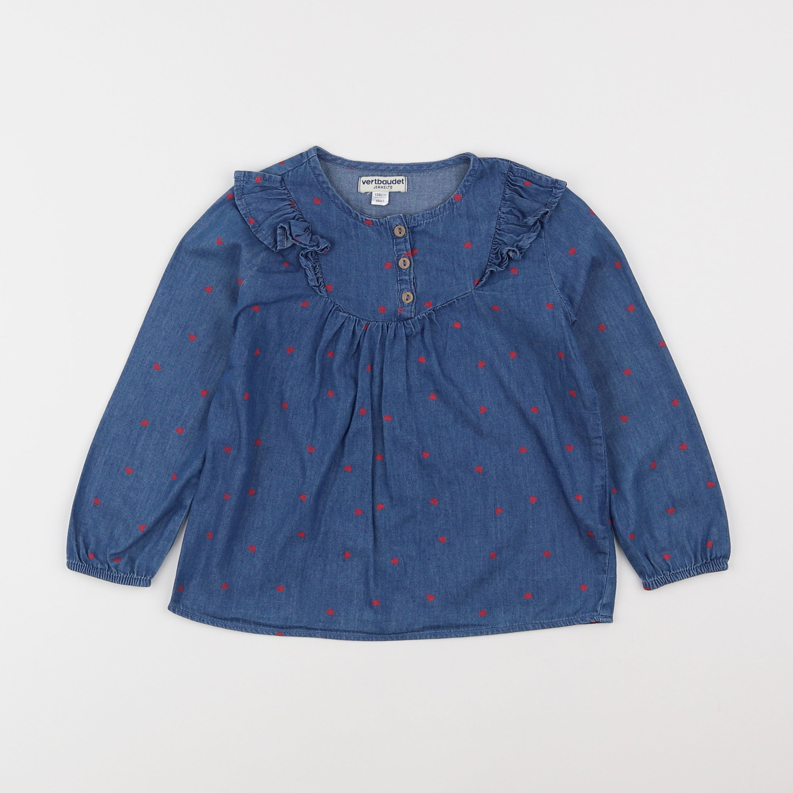 Vertbaudet - blouse bleu - 4 ans