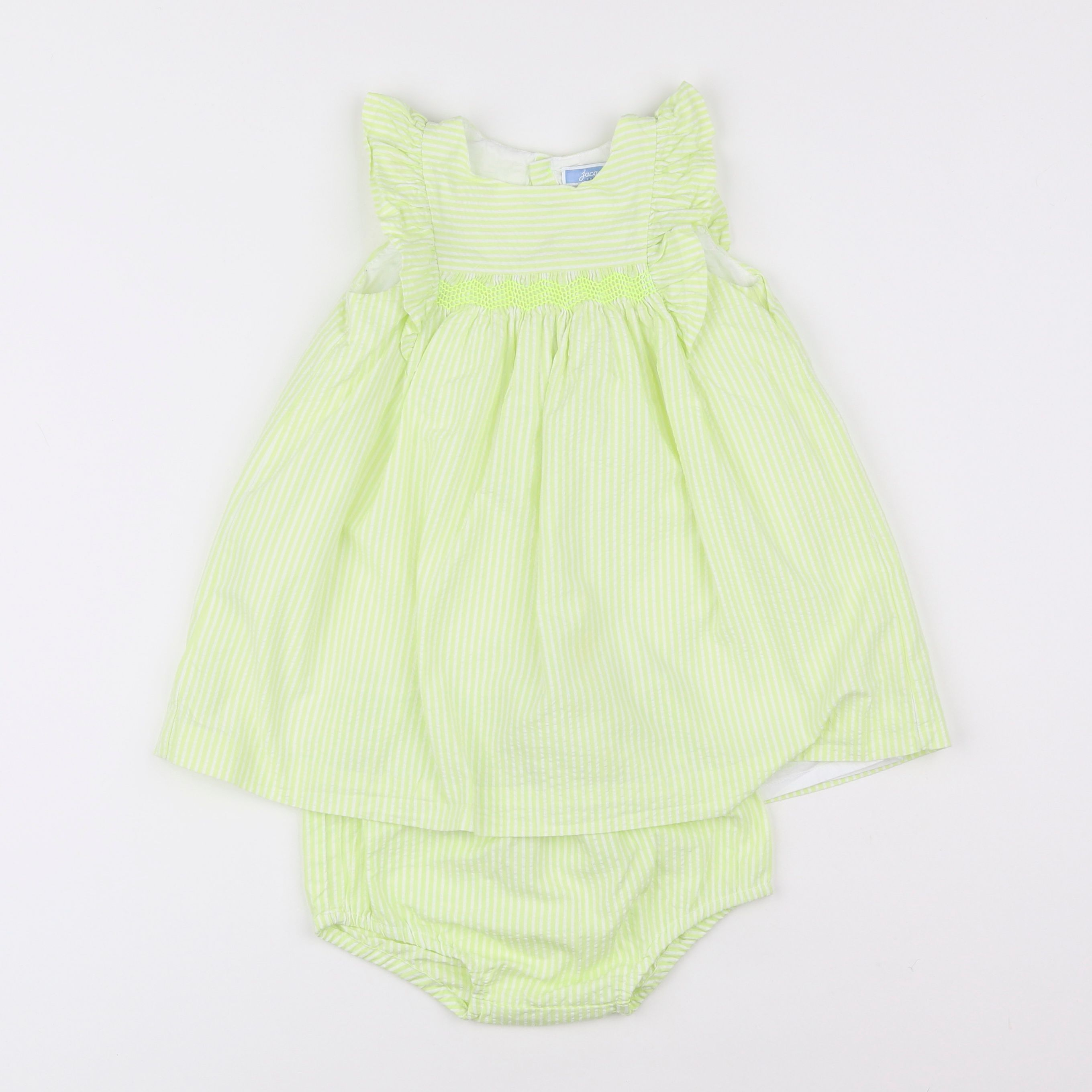 Jacadi - robe vert fluo - 2 ans