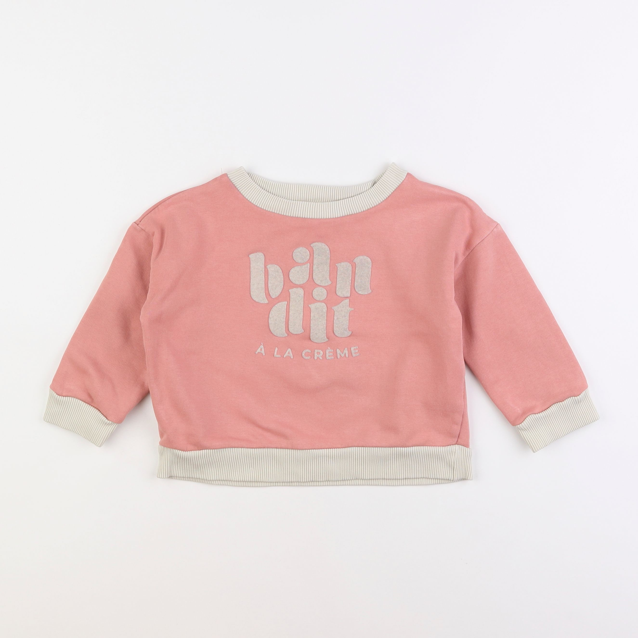 Bandits à la crème - sweat rose - 4 ans