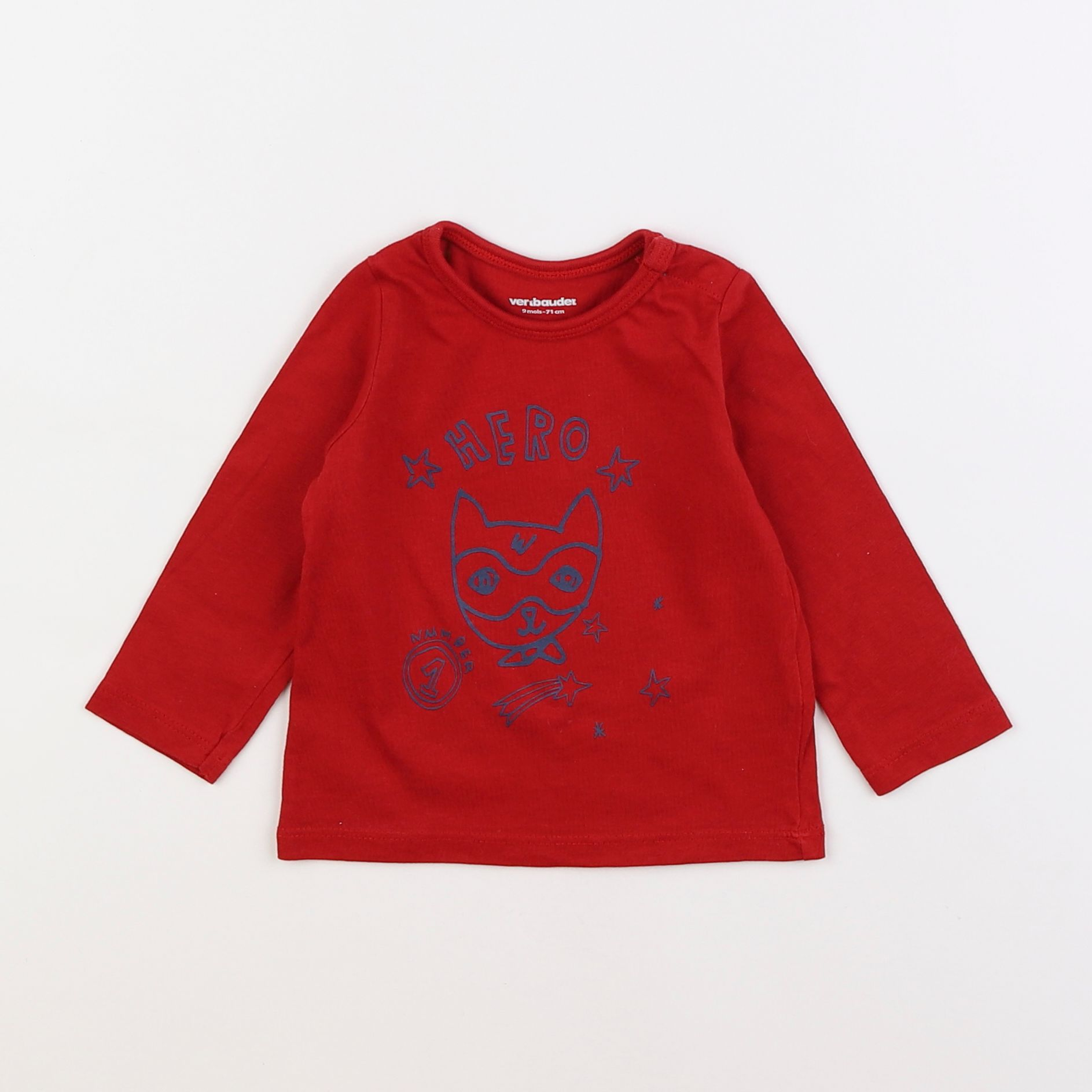 Vertbaudet - tee-shirt rouge - 9 mois