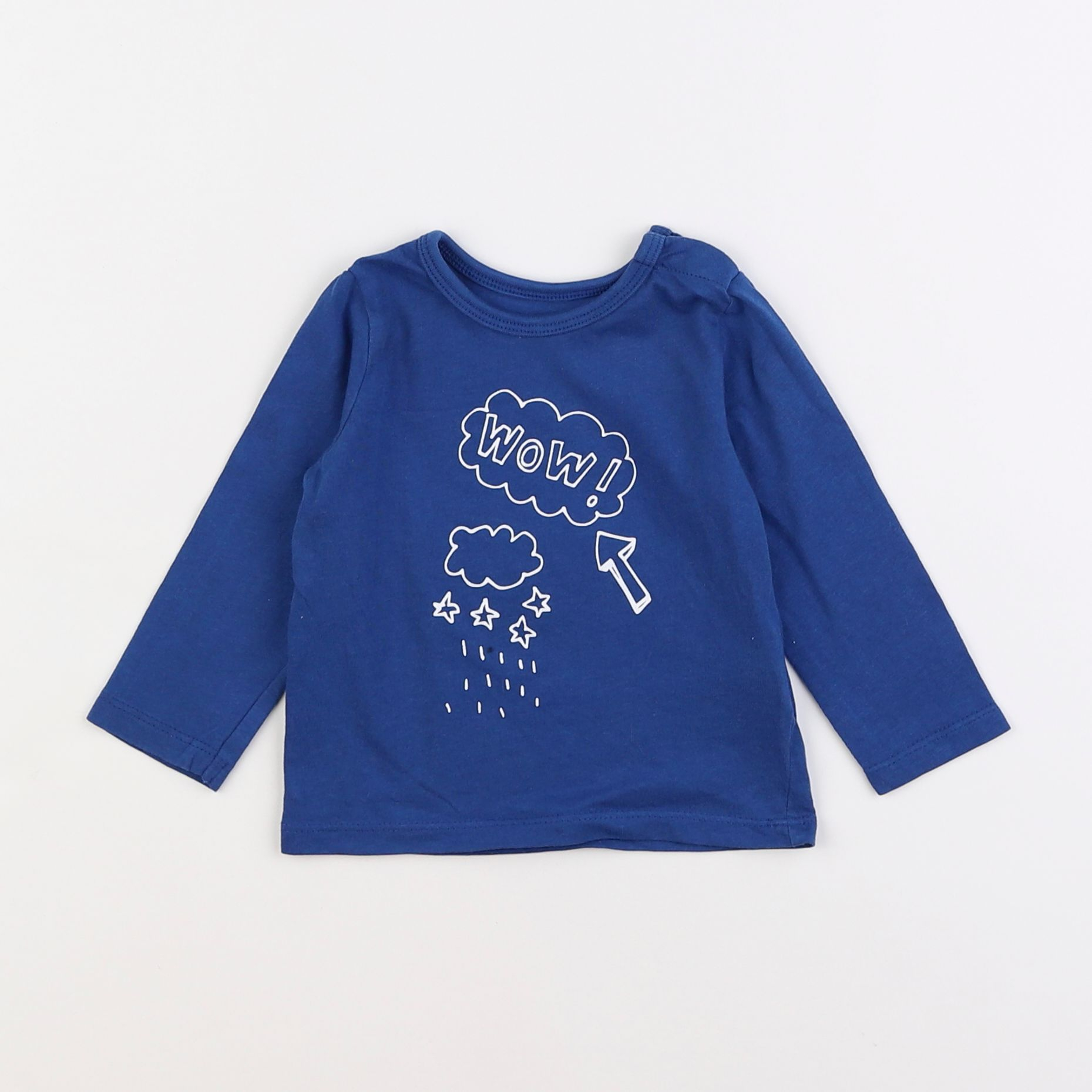 Vertbaudet - tee-shirt bleu - 9 mois