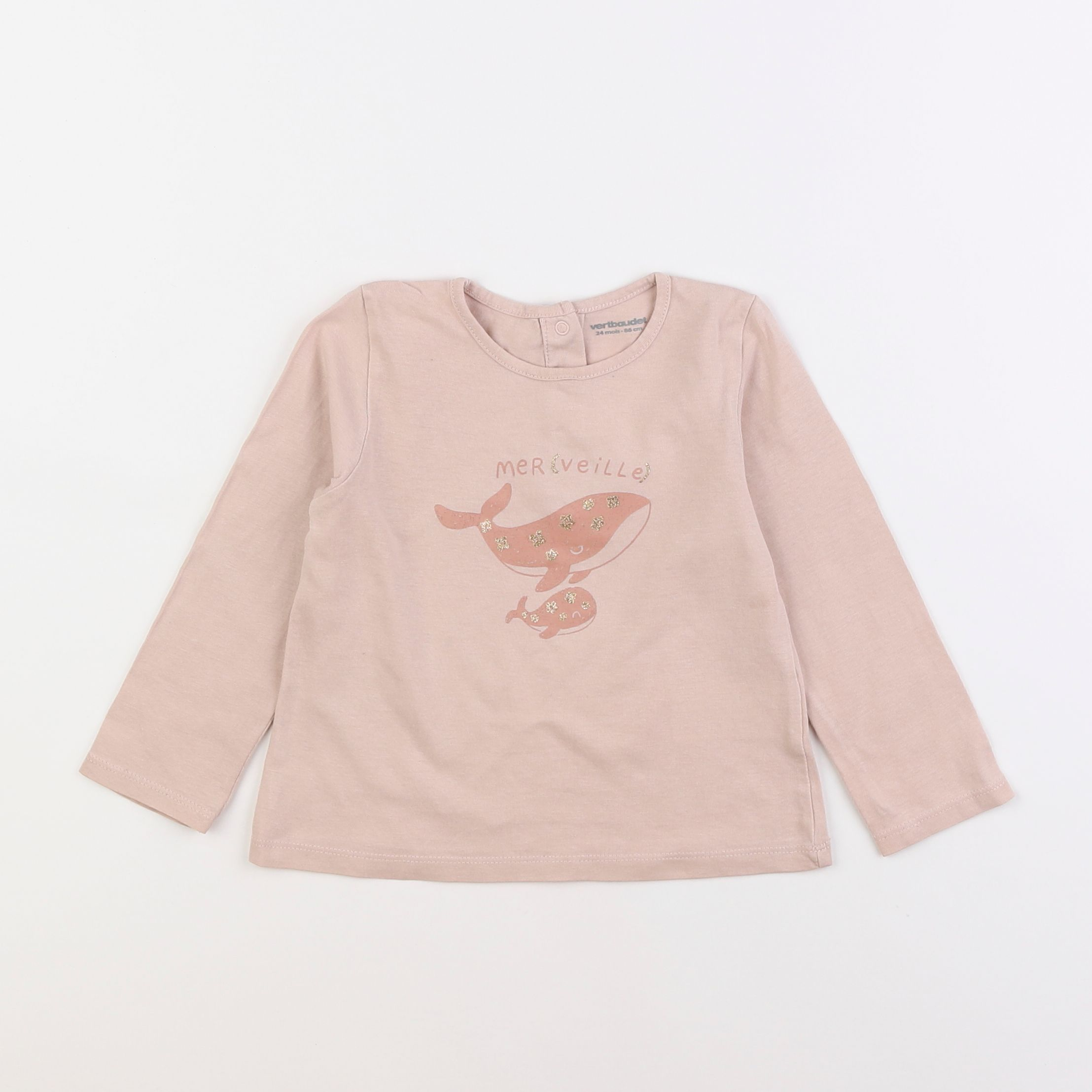 Vertbaudet - tee-shirt rose - 2 ans