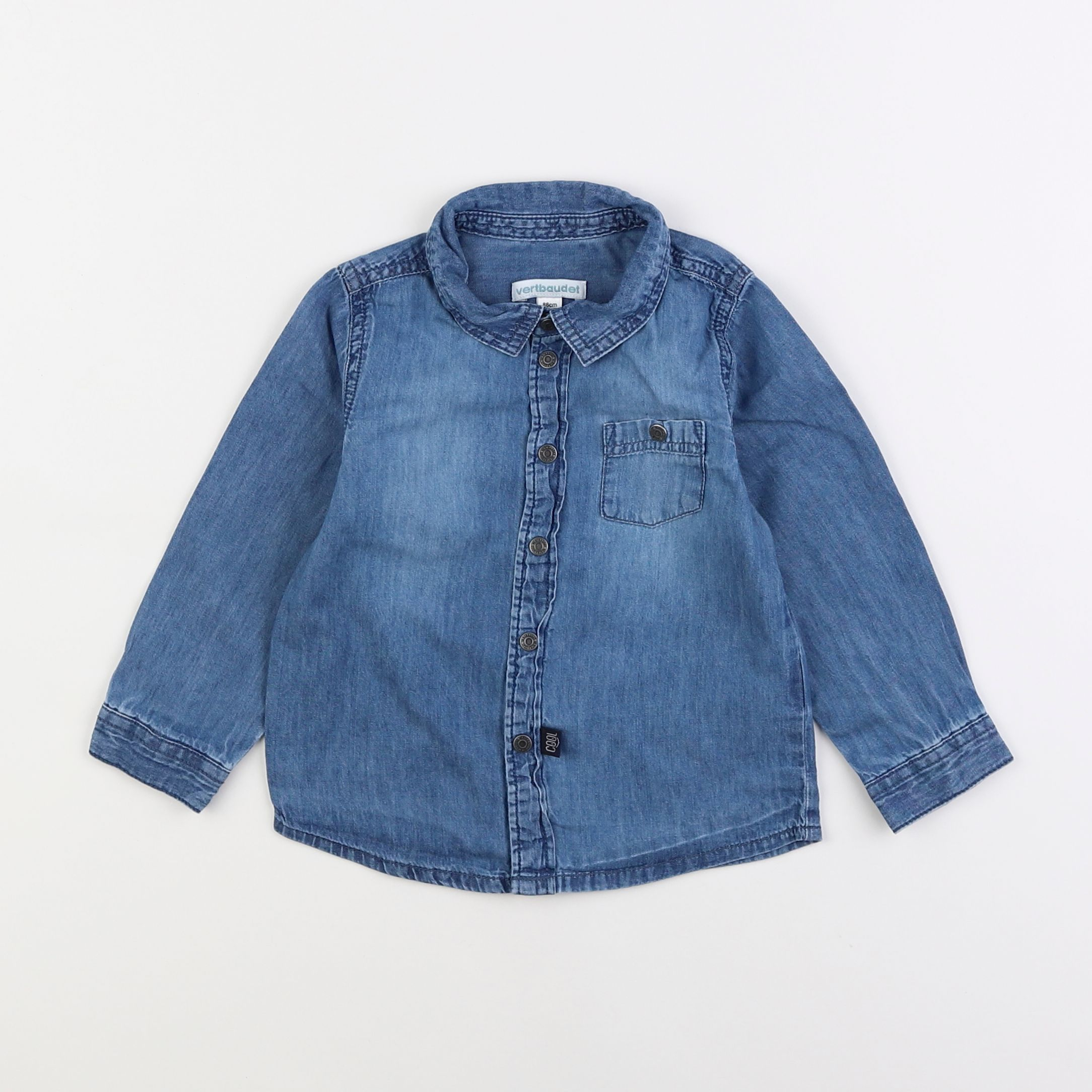 Vertbaudet - chemise bleu - 2 ans