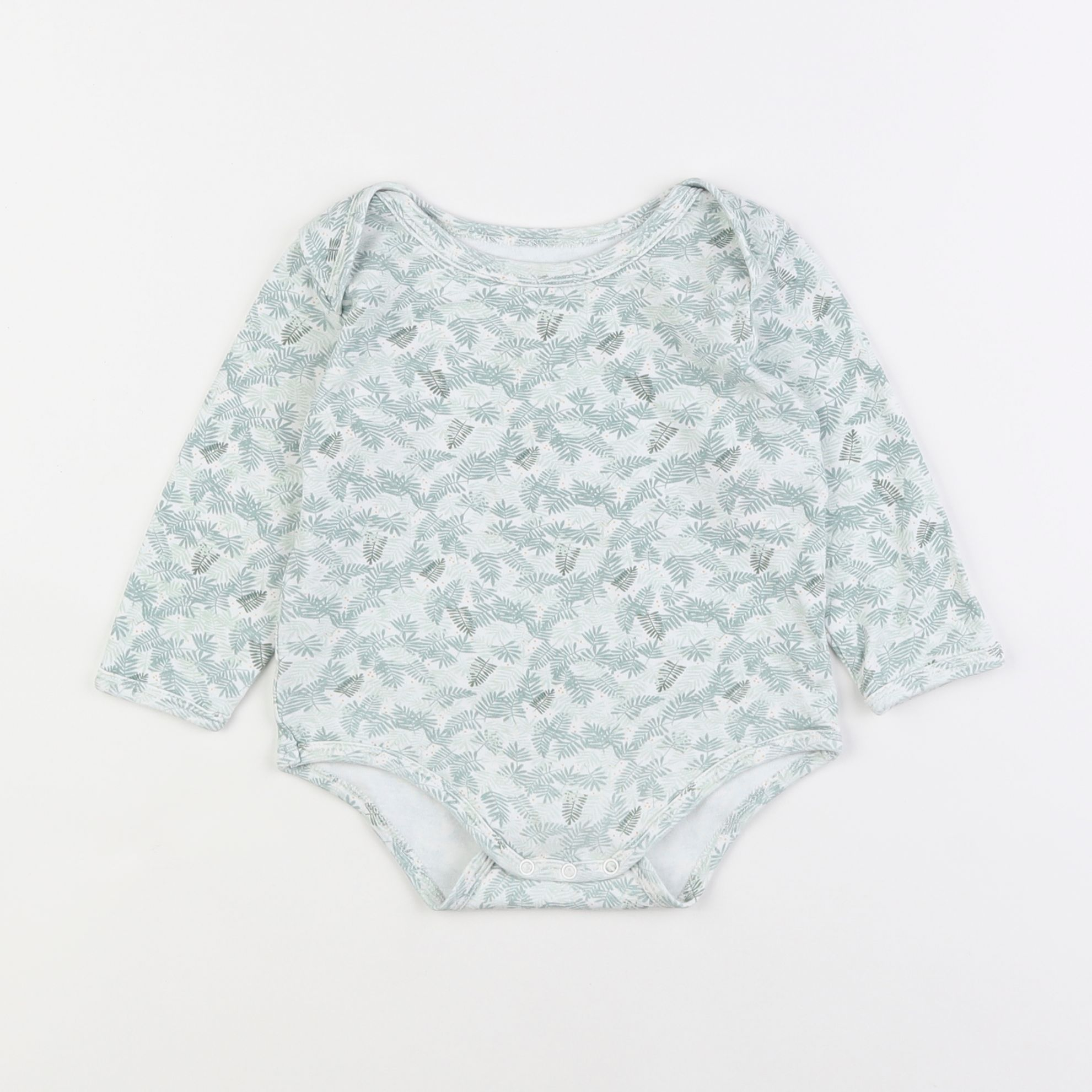 Vertbaudet - body blanc, vert - 2 ans