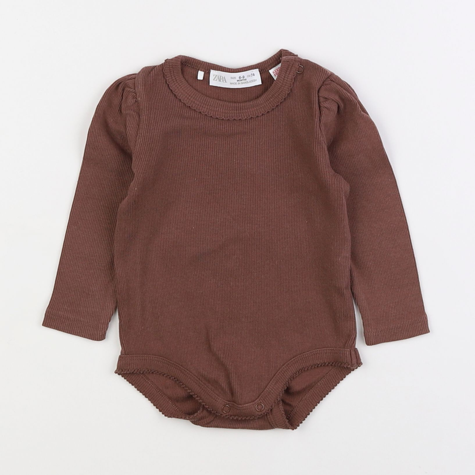 Zara - body marron - 6/9 mois