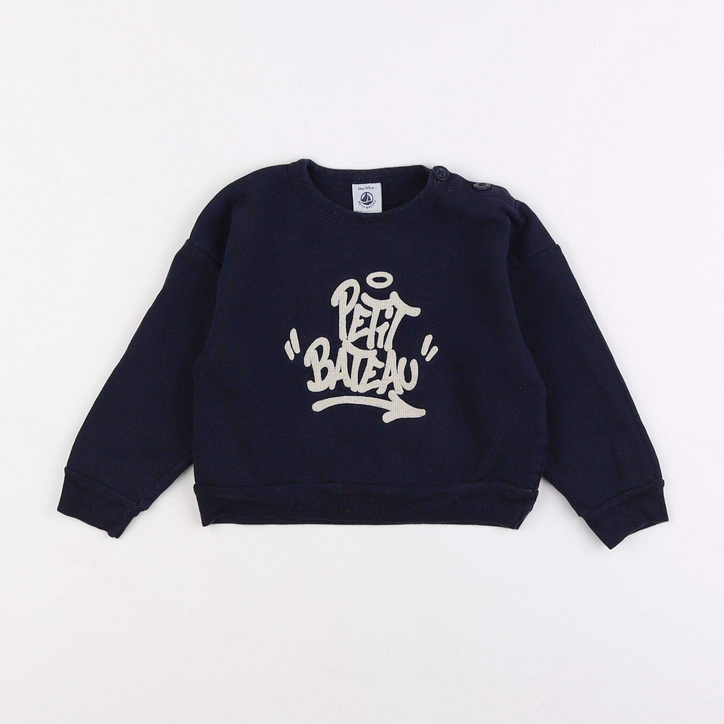 Petit Bateau - sweat bleu - 3 ans