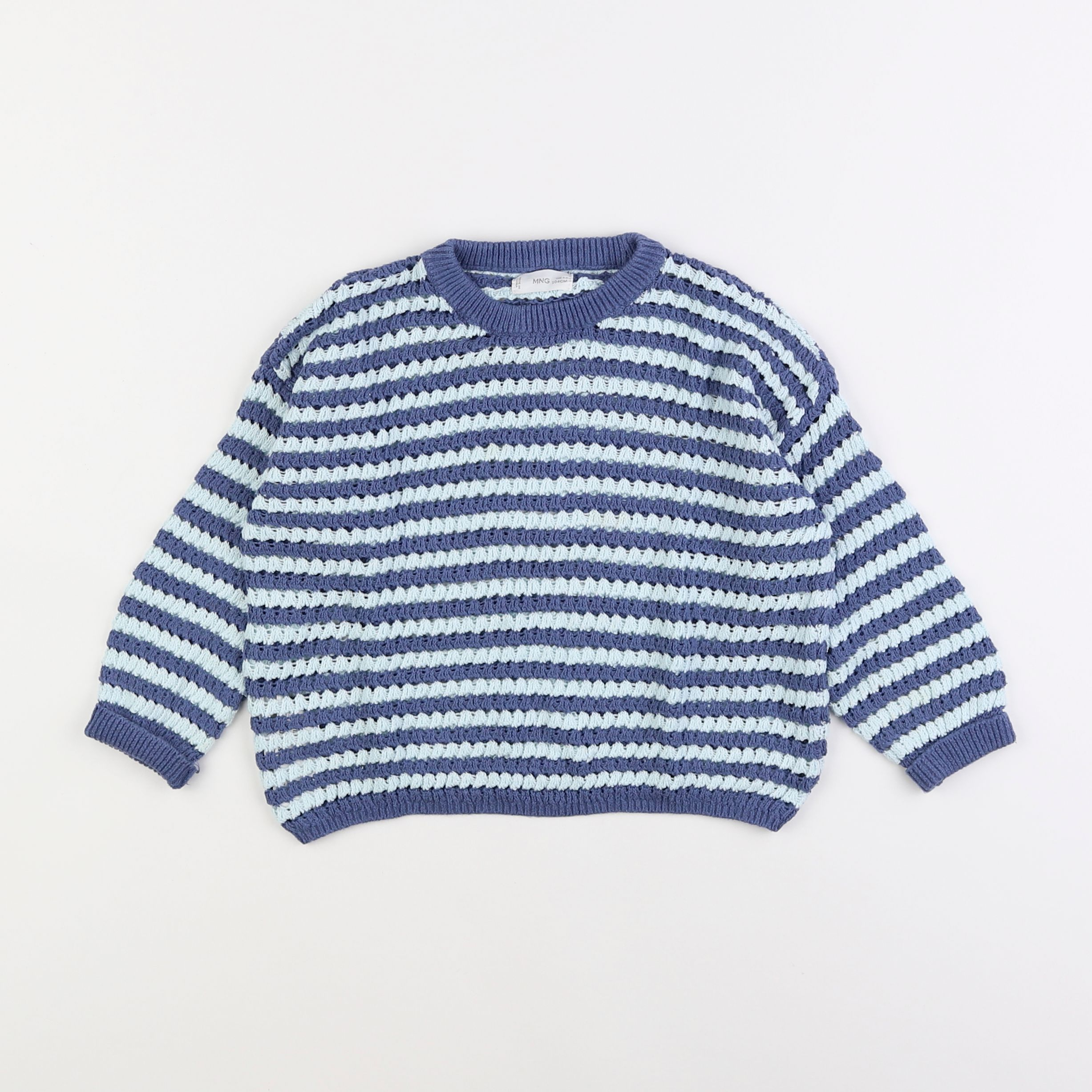 Mango - pull bleu, blanc - 3/4 ans