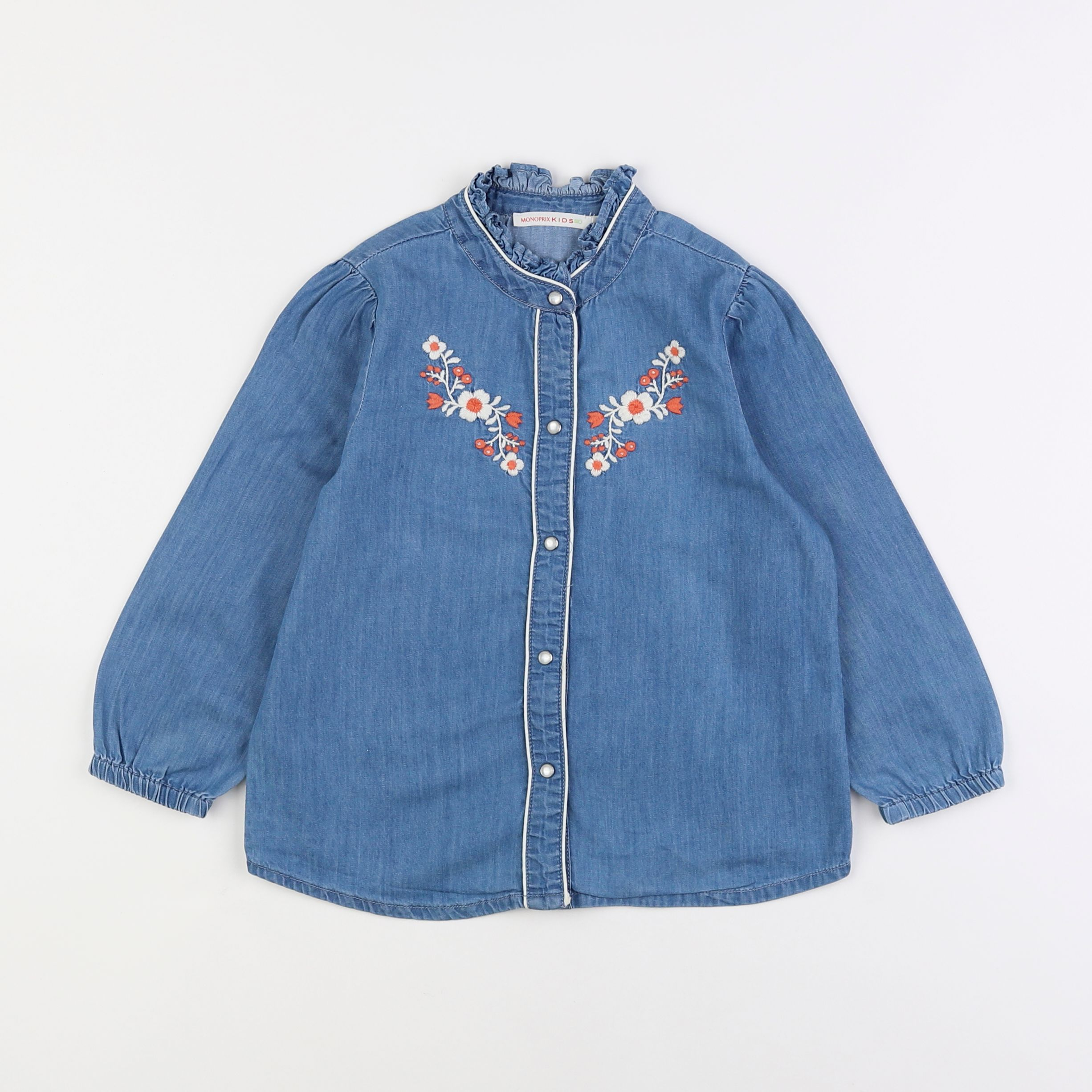 Monoprix - blouse bleu - 4 ans