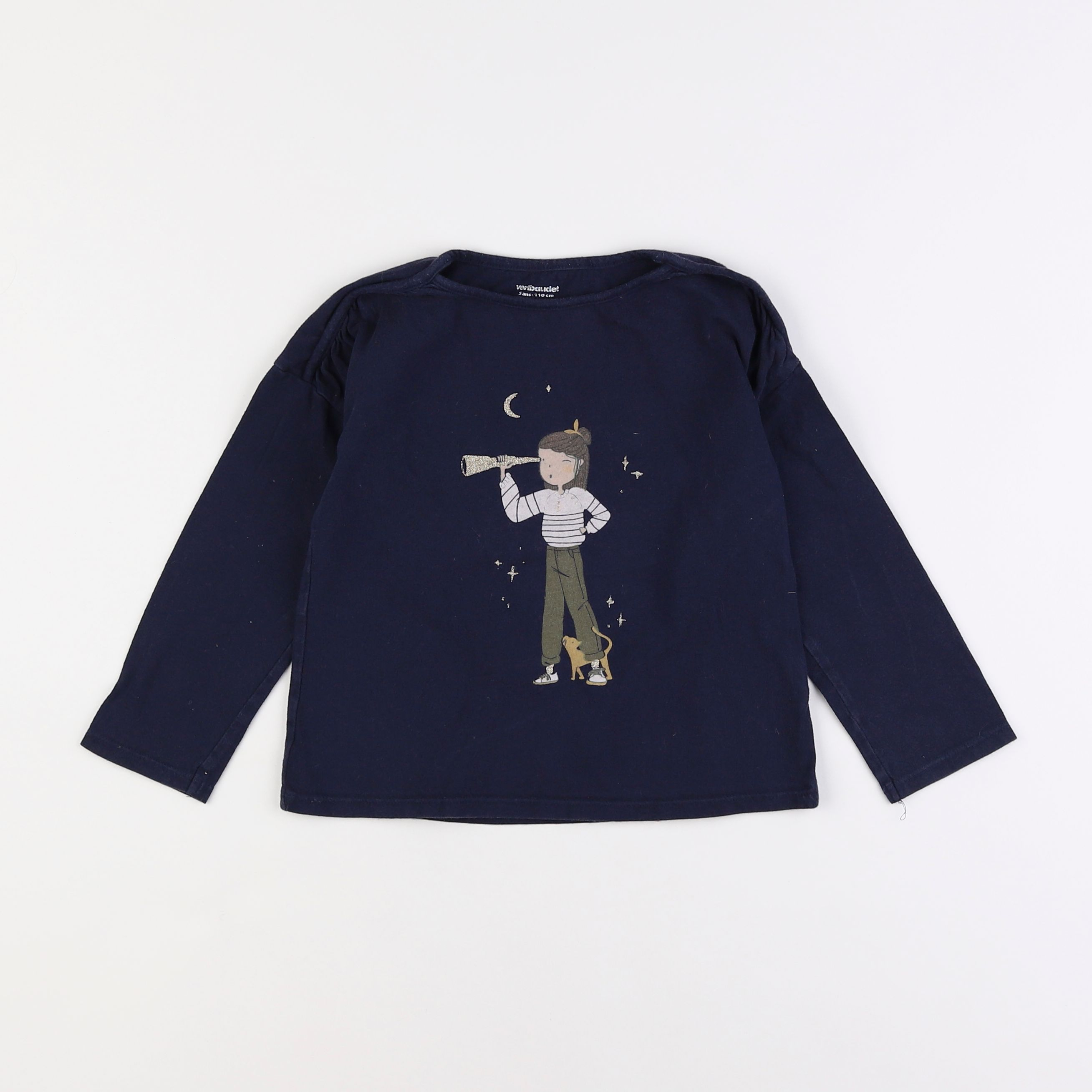 Vertbaudet - tee-shirt bleu - 5 ans