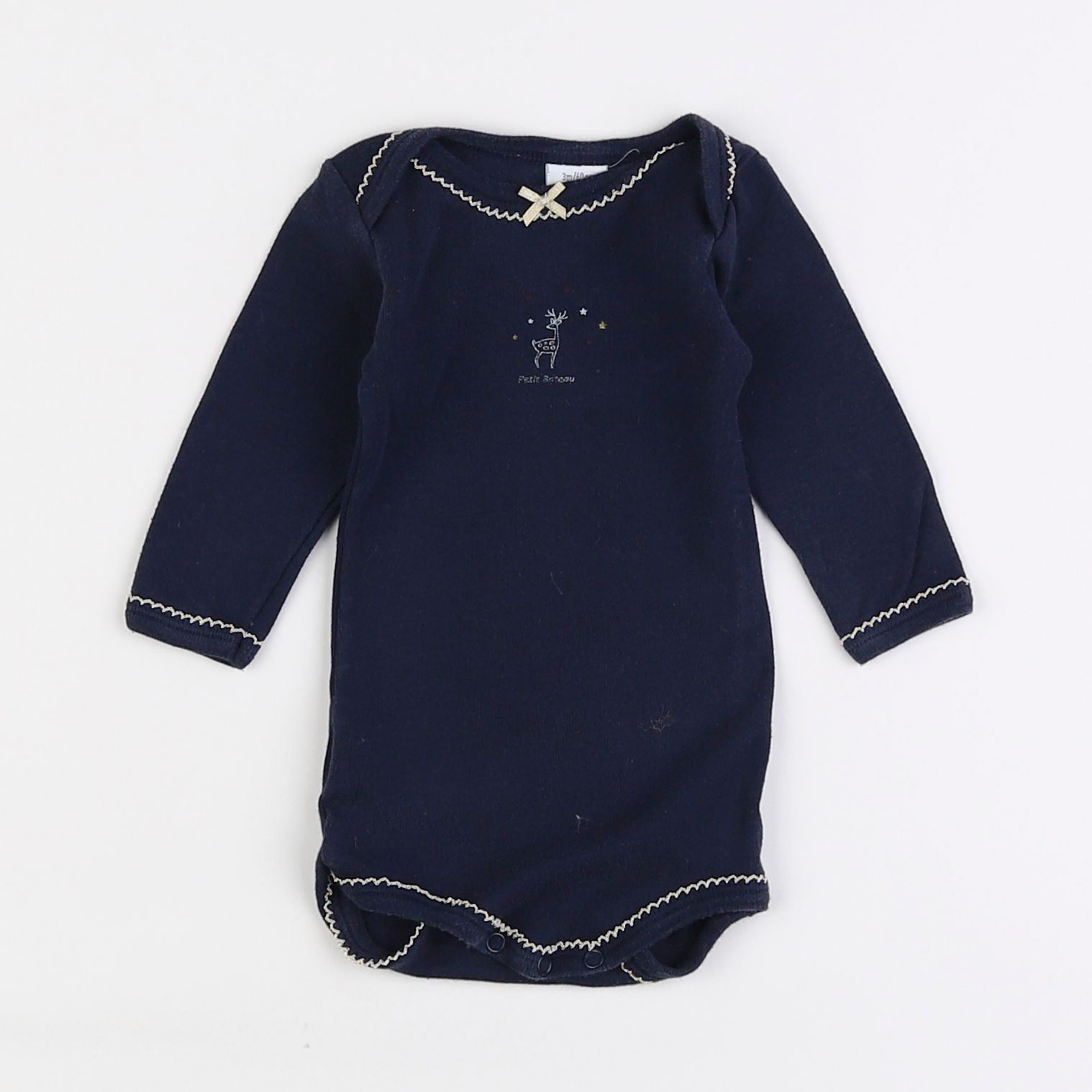 Petit Bateau - body bleu - 3 mois