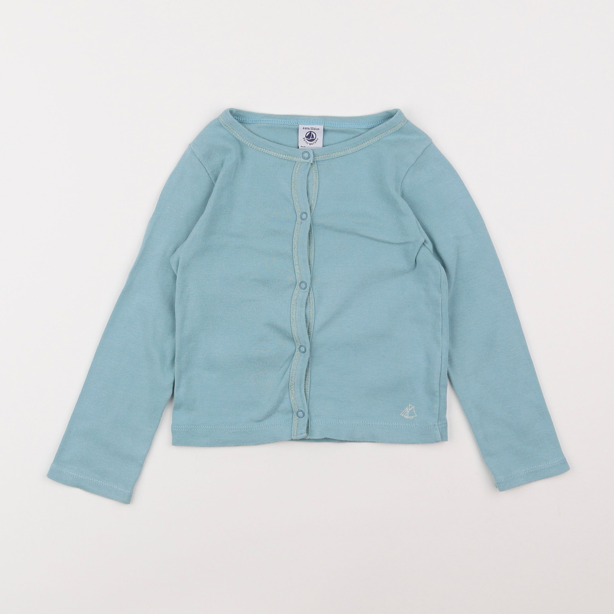 Petit Bateau - tee-shirt bleu - 4 ans